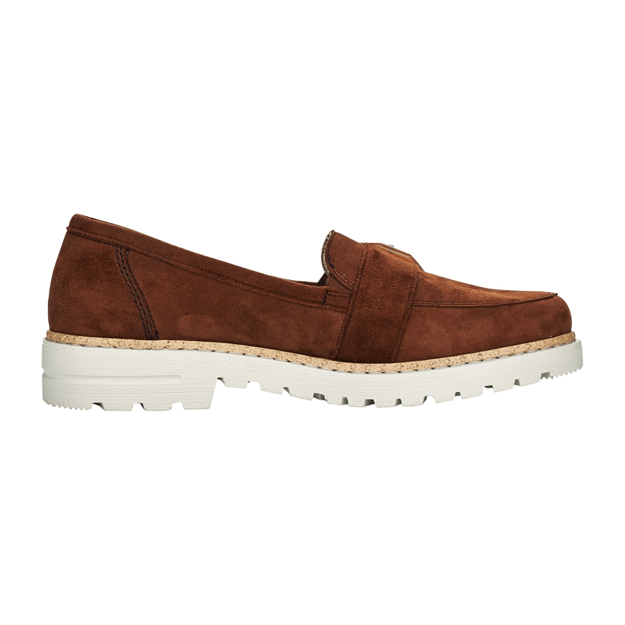 Rieker Brown Women's Slip-On Loafers, Comfortable Casual Shoes