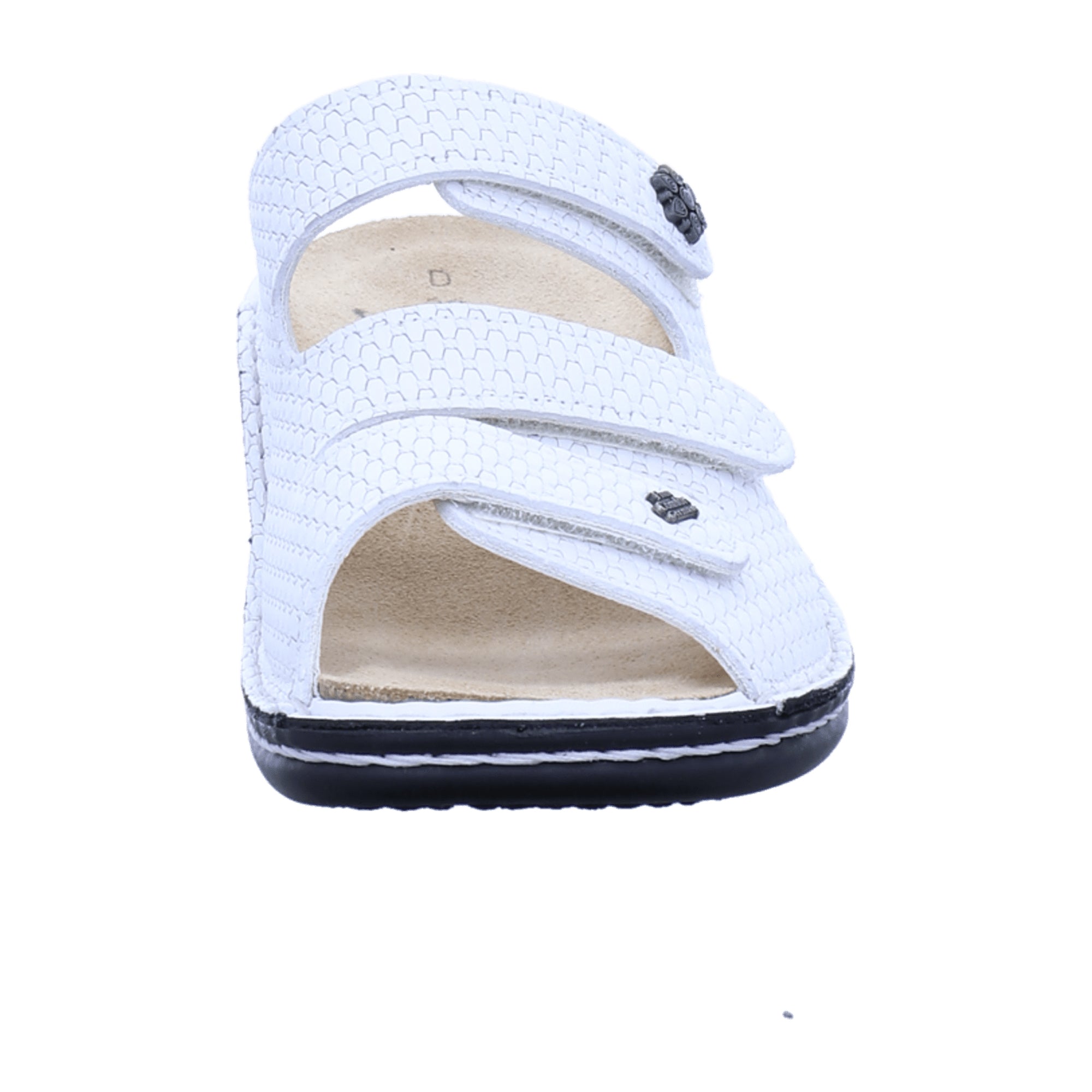 Finn Comfort Menorca-Soft Slide Sandals in White - Comfortable Leather Footwear for Women