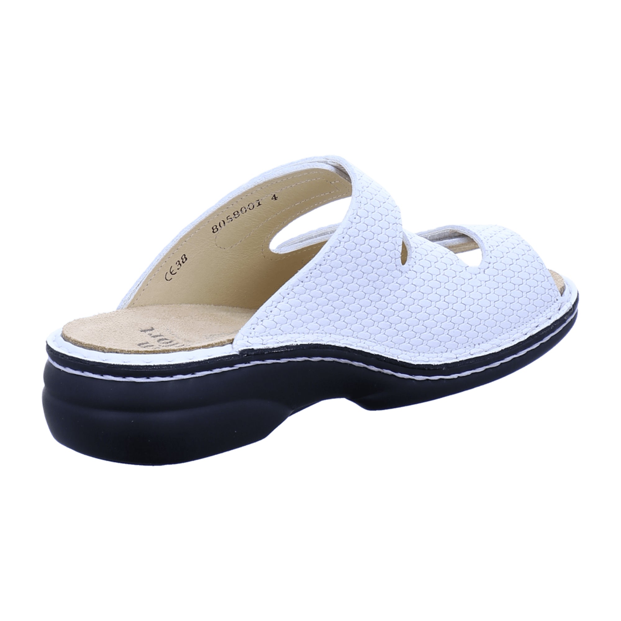 Finn Comfort Menorca-Soft Slide Sandals in White - Comfortable Leather Footwear for Women - Bartel-Shop