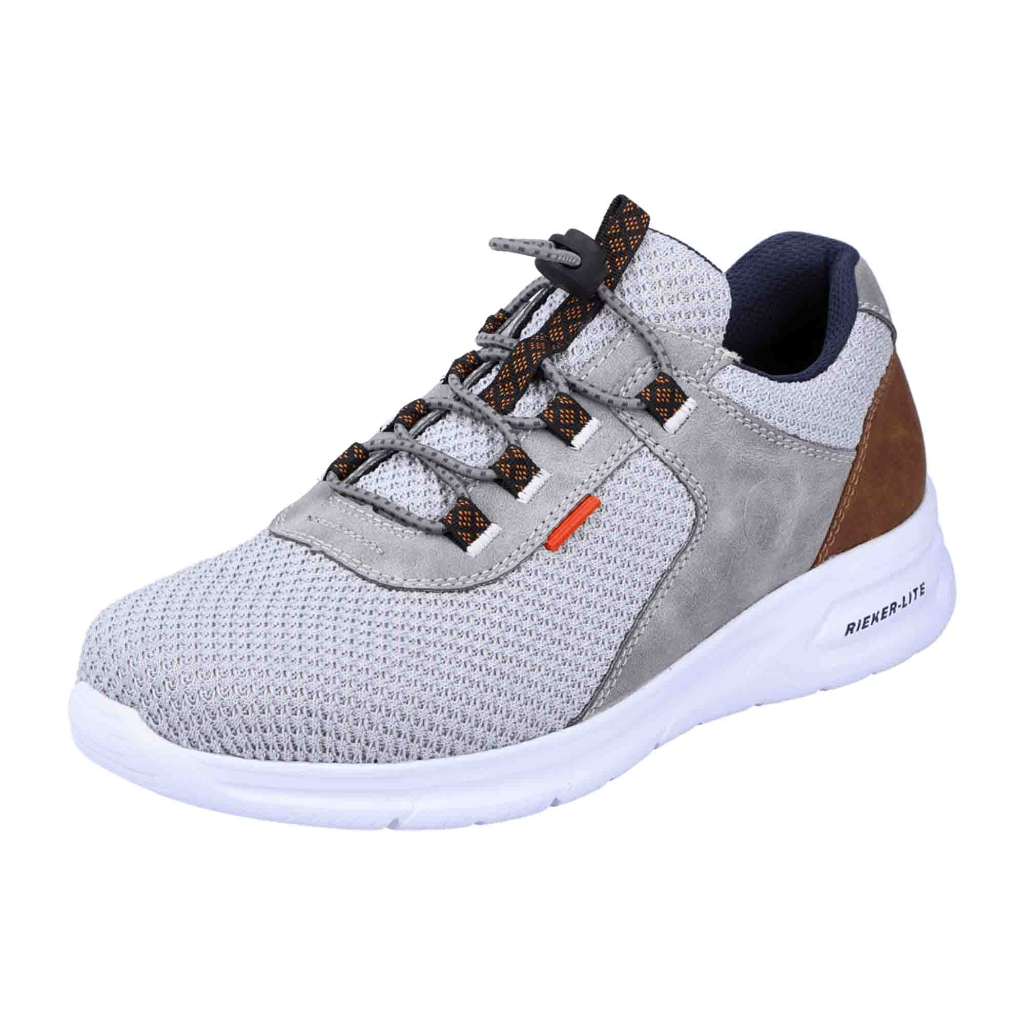 Rieker Beige Men's Slip-On Shoes with Elastic Entry and Antistress Comfort