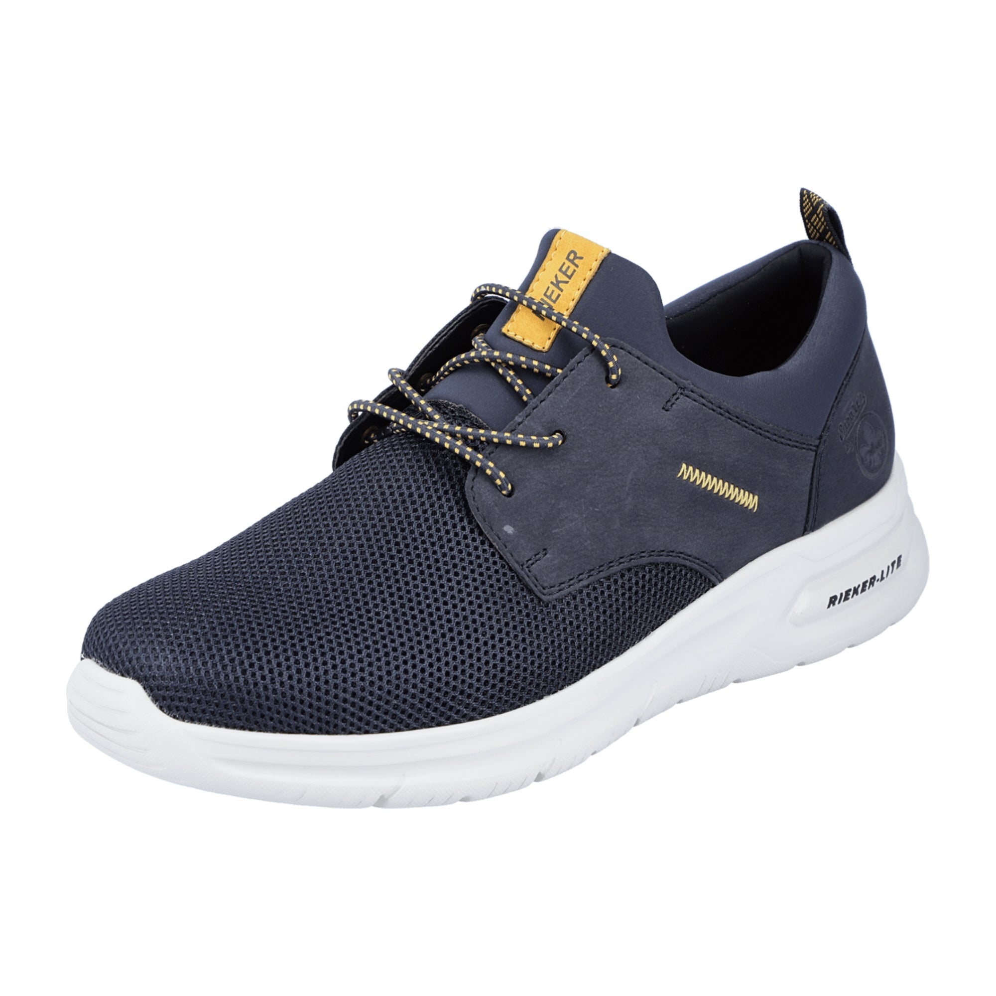 Rieker Men's Blue Sporty Lace-Up Shoes with Comfortable Elastic Insert and Soft Sole