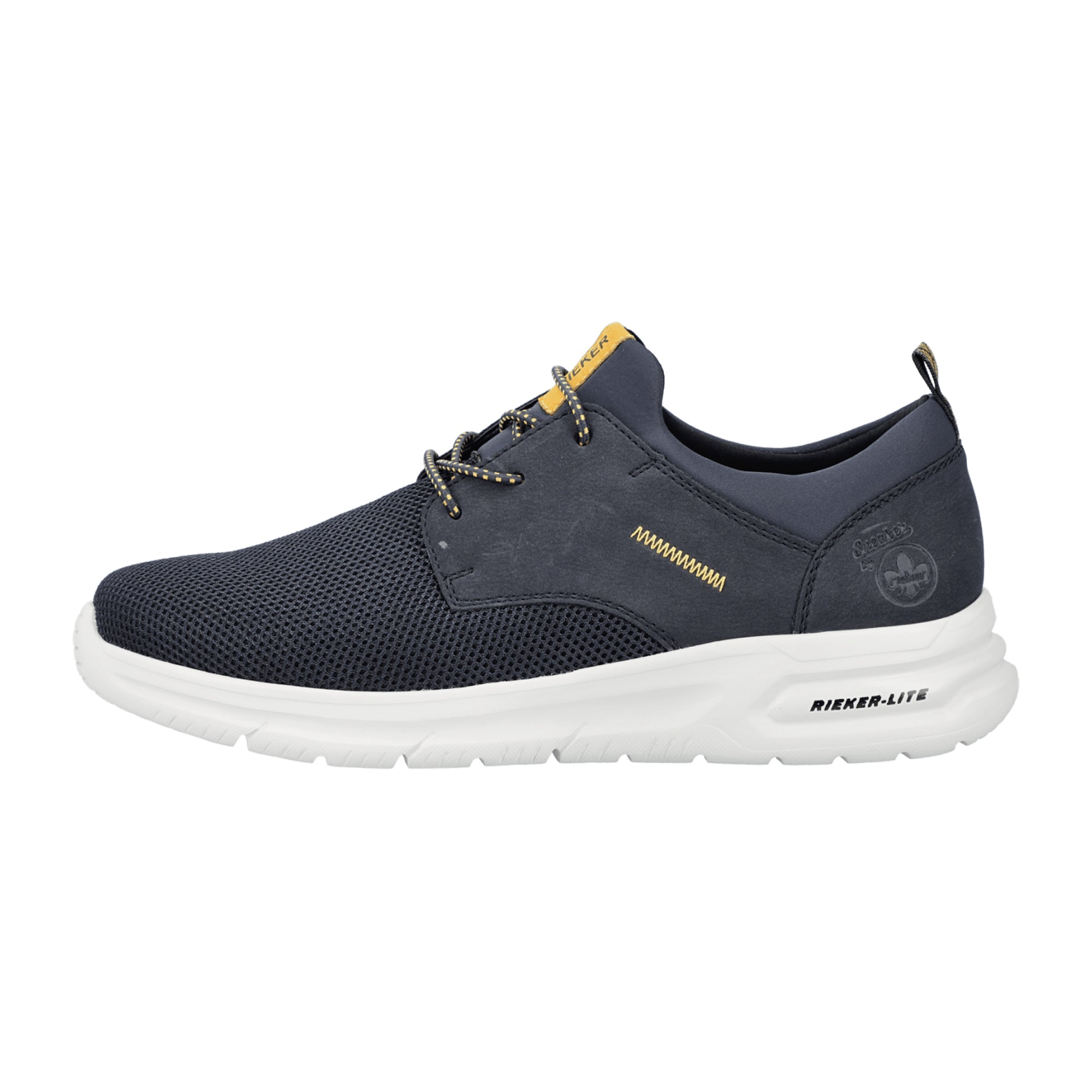 Rieker Men's Blue Sporty Lace-Up Shoes with Comfortable Elastic Insert and Soft Sole