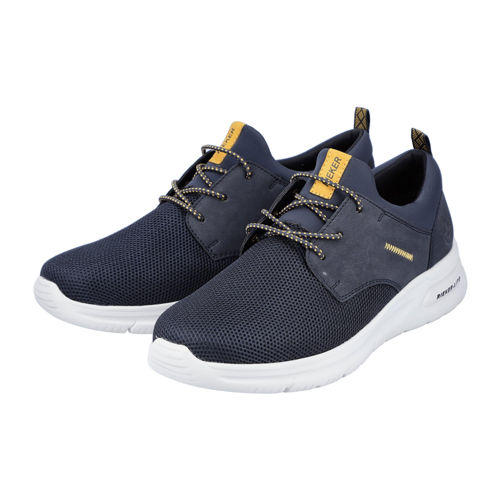 Rieker Men's Blue Sporty Lace-Up Shoes with Comfortable Elastic Insert and Soft Sole