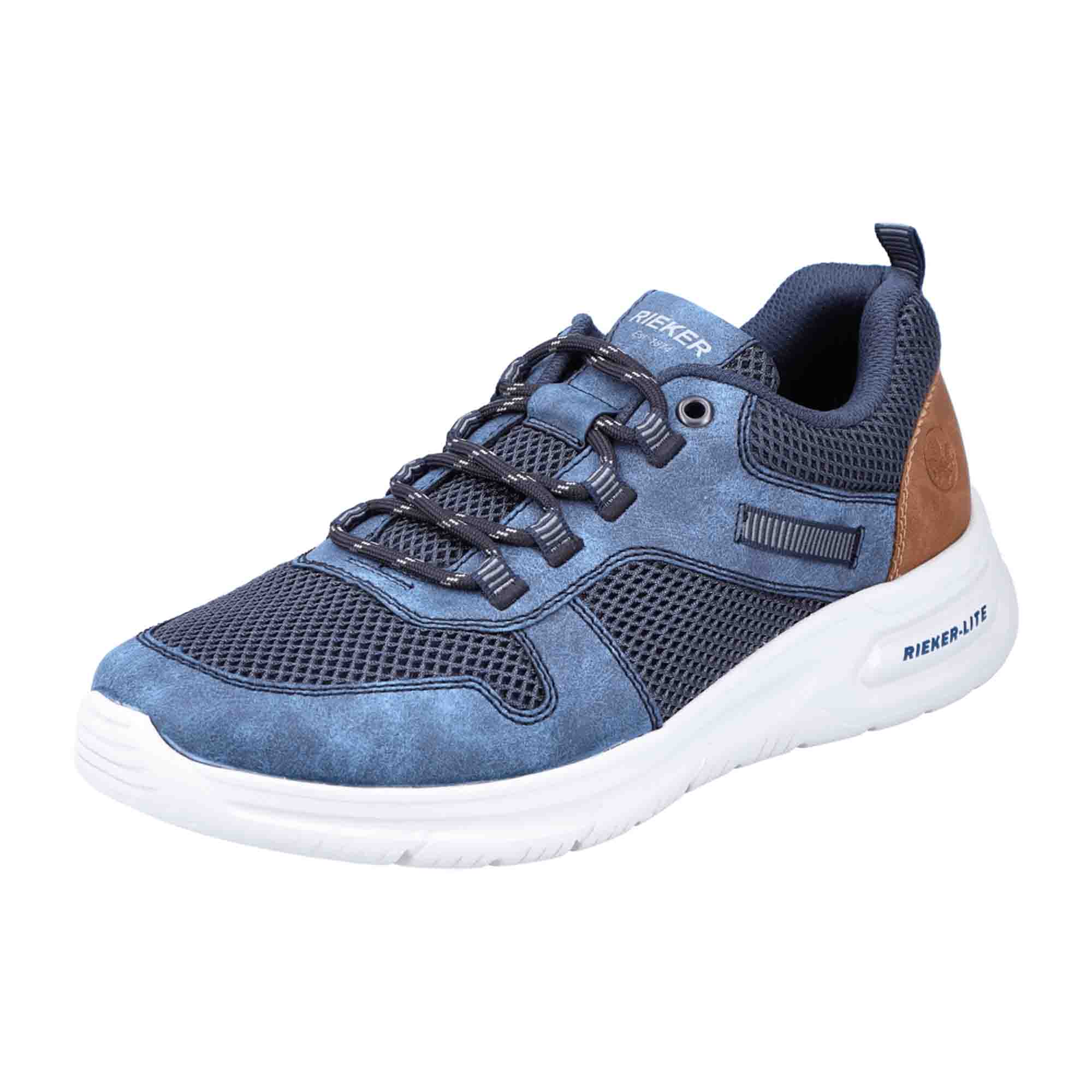 Rieker Men's Blue Lace-Up Shoes Comfortable Lightweight Sneakers