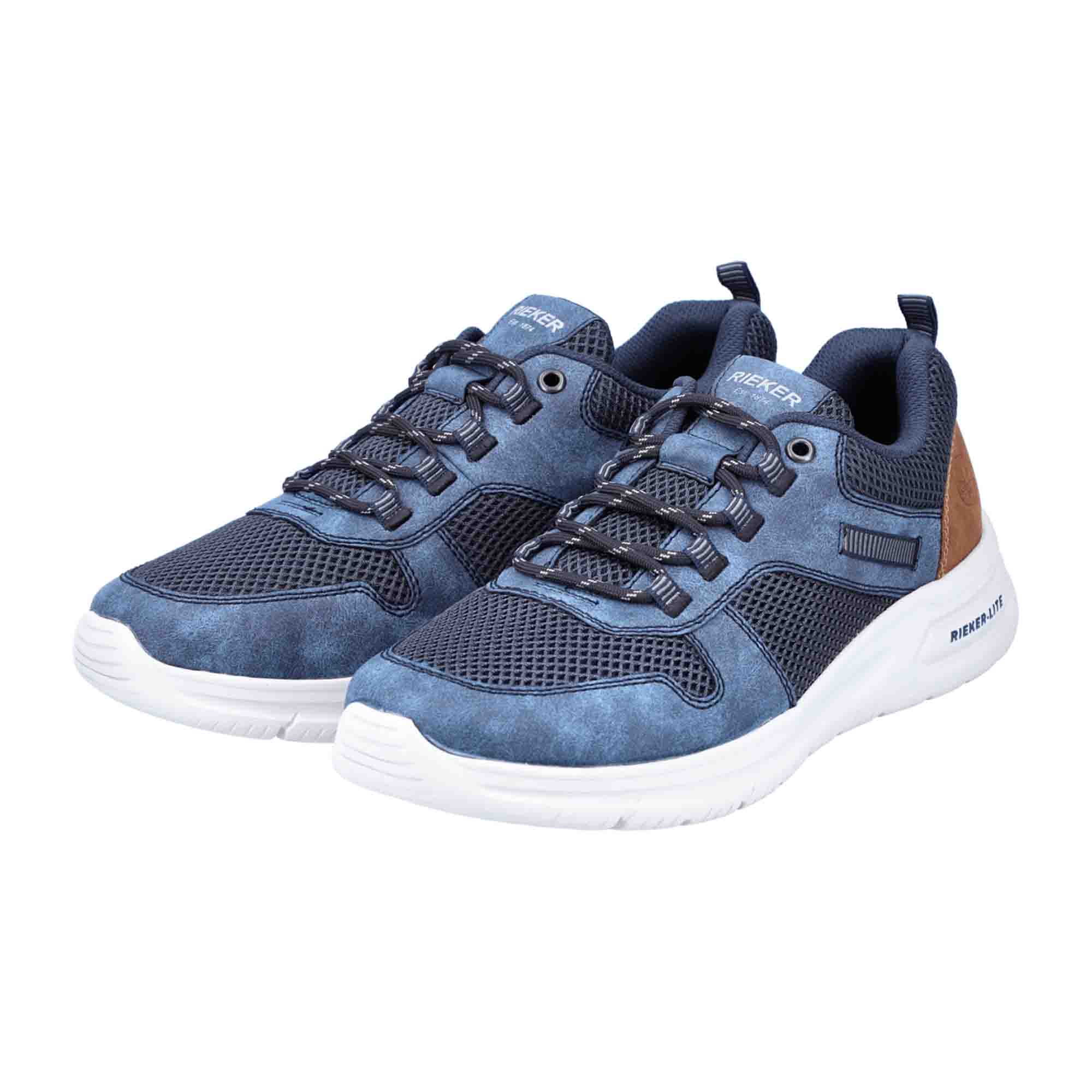 Rieker Men's Blue Lace-Up Shoes Comfortable Lightweight Sneakers