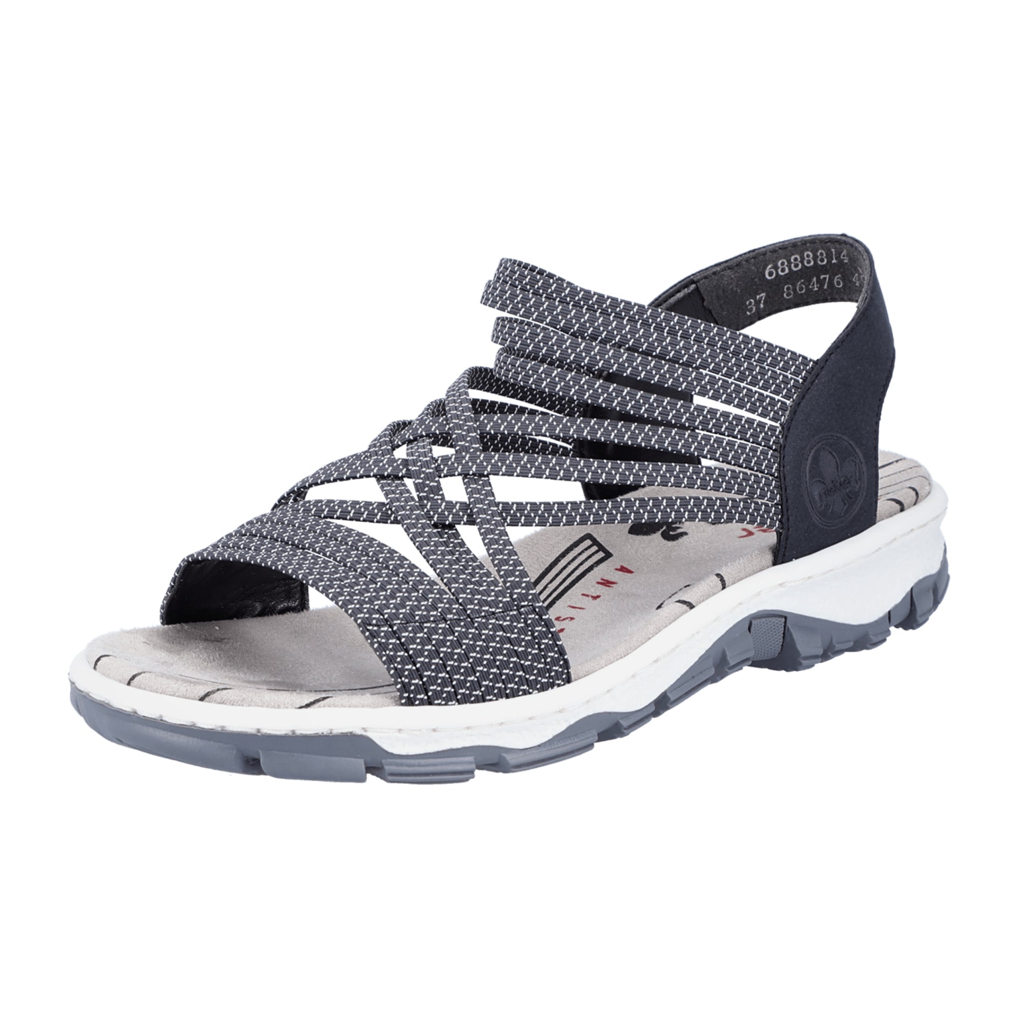 Rieker FSK Women's Blue Sandals with Ribbonstretch Namur Comfortable Fit