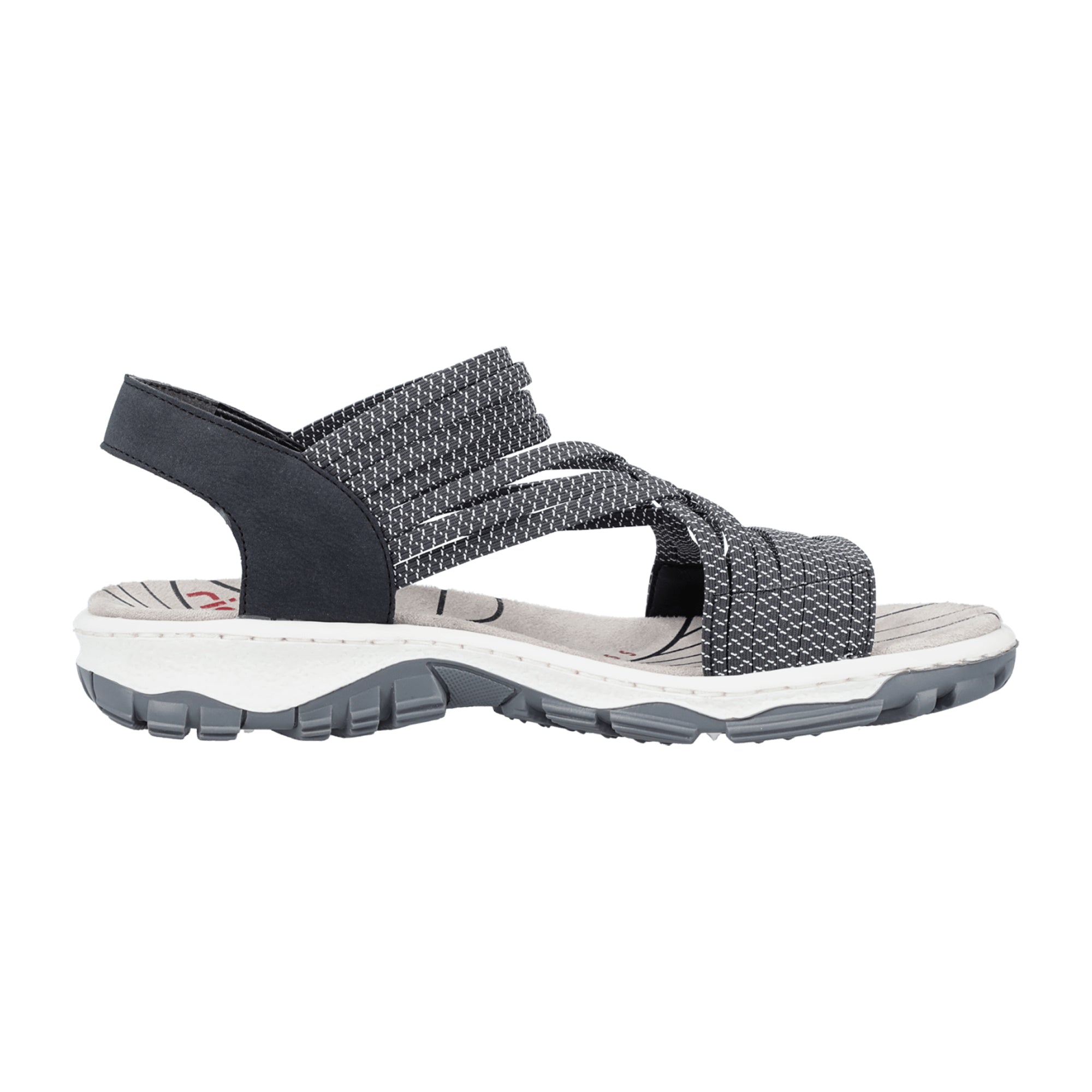Rieker FSK Women's Blue Sandals with Ribbonstretch Namur Comfortable Fit