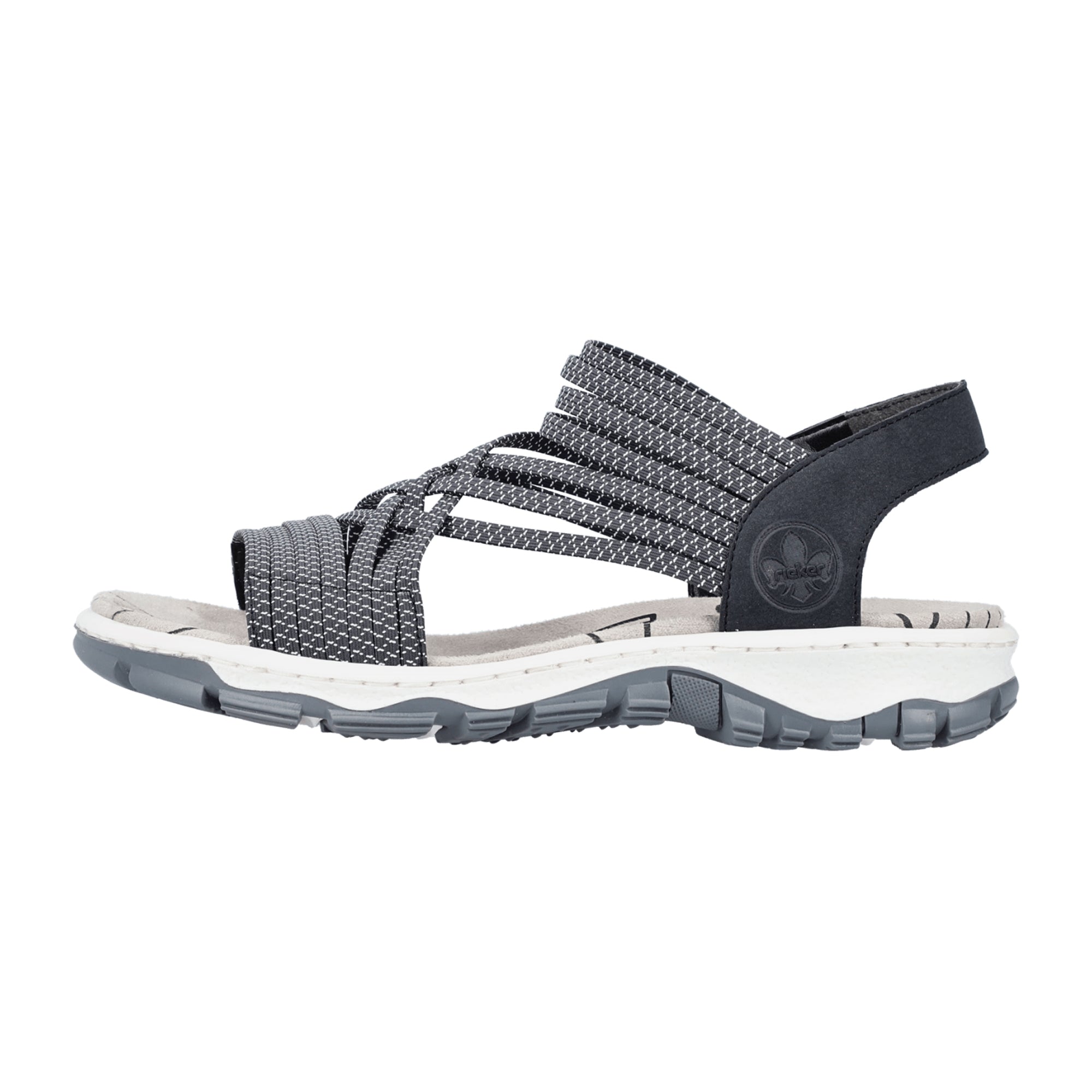 Rieker FSK Women's Blue Sandals with Ribbonstretch Namur Comfortable Fit