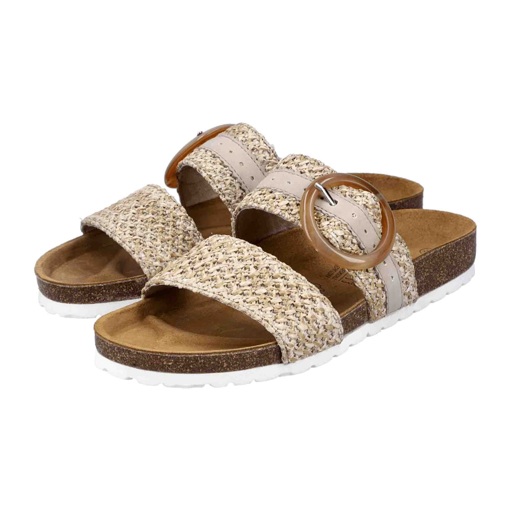 Rieker FSK Beige Women's Sandals Comfortable Open-Toe Spring Summer Shoes