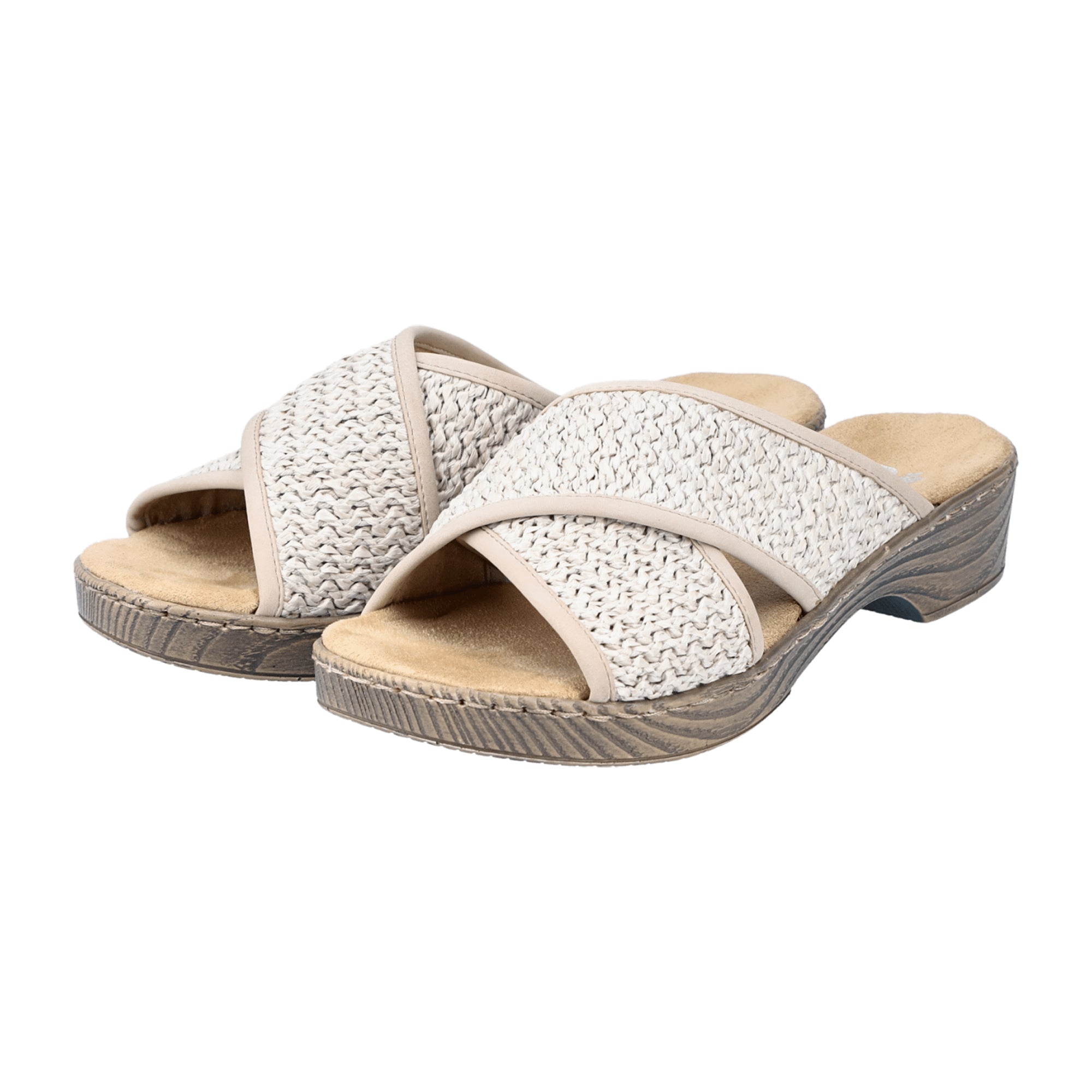 Rieker Comfortable Beige Slip-On Sandals for Women Spring Summer - Bartel-Shop