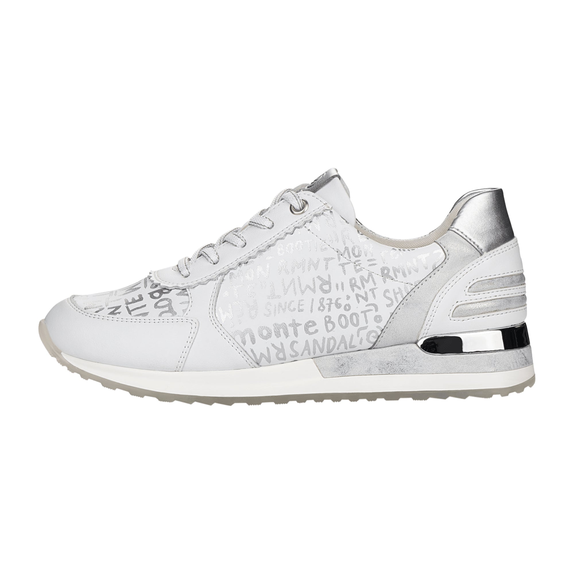 Remonte White Sneakers with Cushioned Insole and Breathable Microvelour Lining