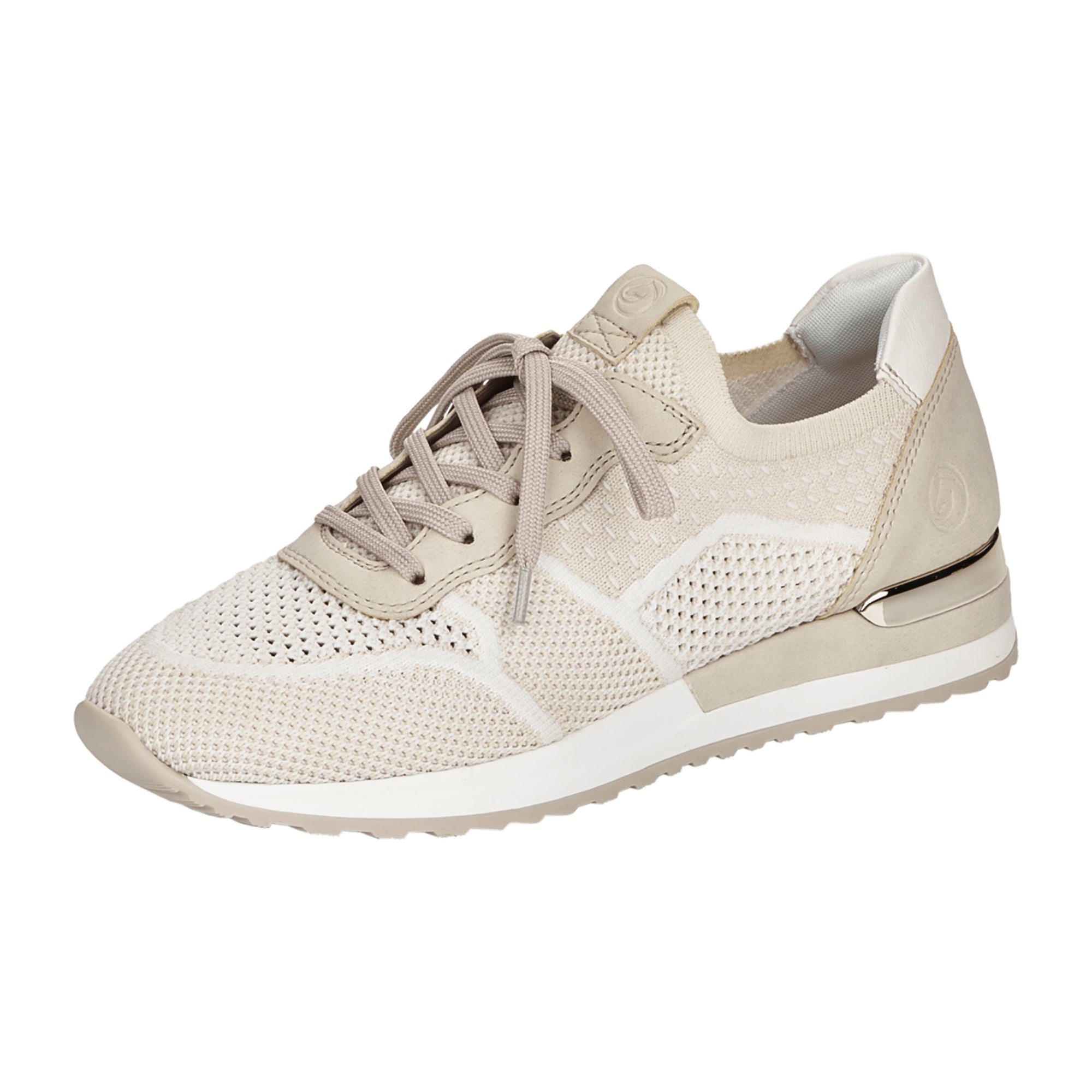 Remonte Beige Low Sneaker for Women Slip-On Textile Synthetic Comfort Shoe