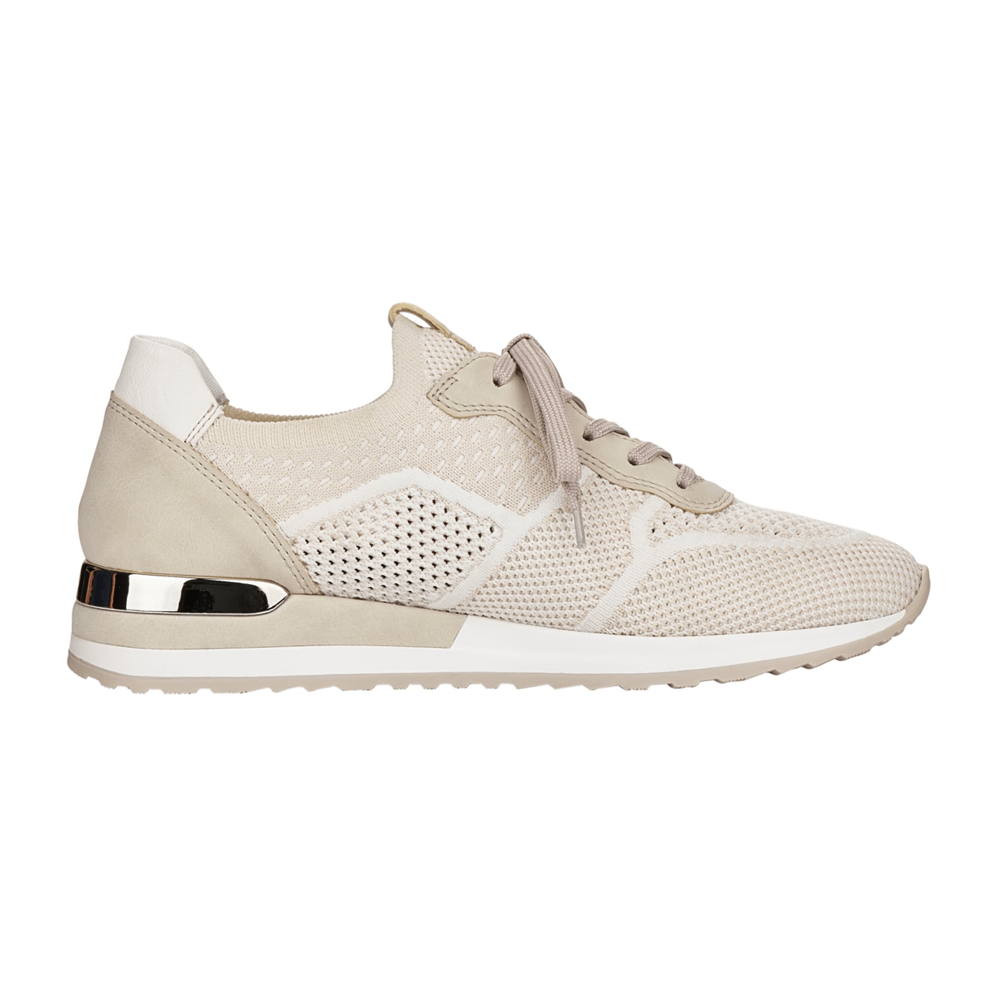 Remonte Beige Low Sneaker for Women Slip-On Textile Synthetic Comfort Shoe