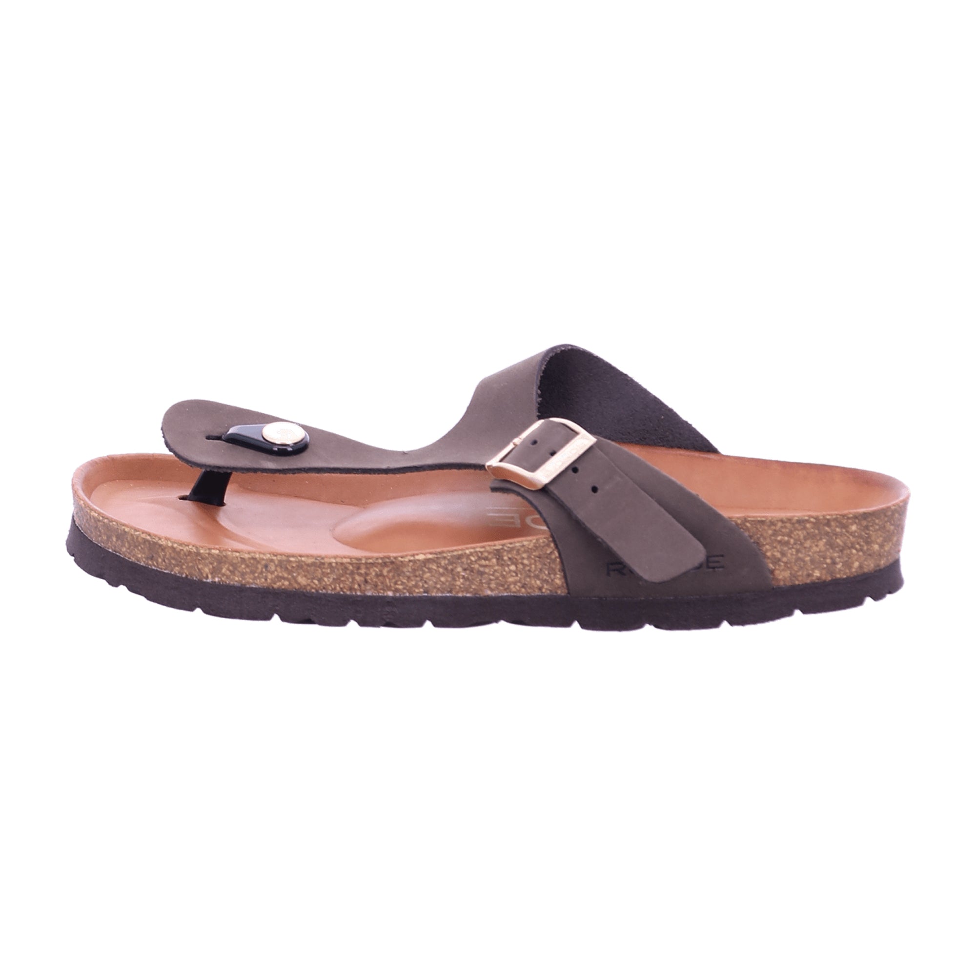 Rohde Brown Leather Women's Flip Flops Spring Summer Open Toe Comfortable