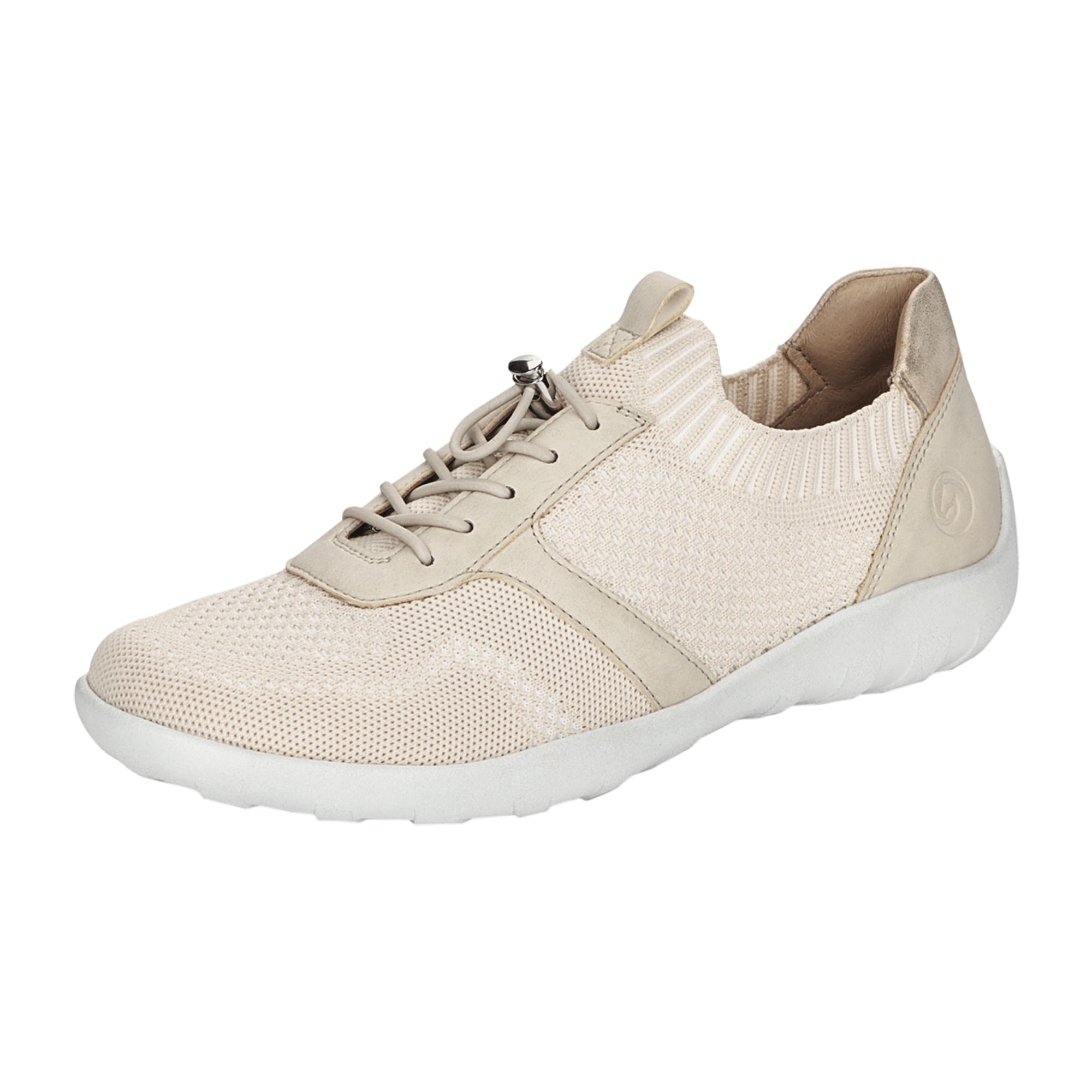 Remonte Beige Women's Sneakers with Quick Fastening and Low Heel