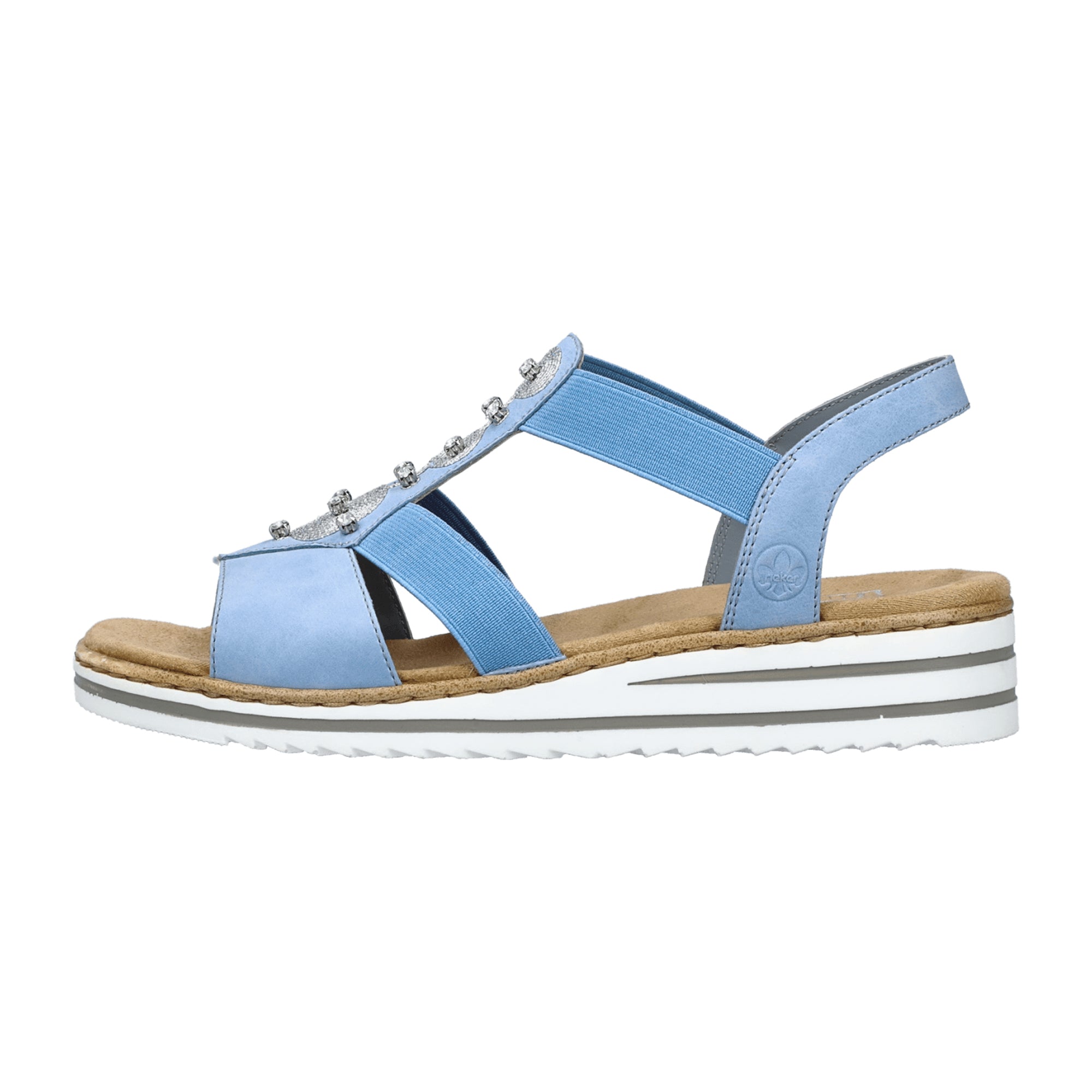 Rieker Women's Blue Sandalette Comfortable Stylish Wedge Sandals