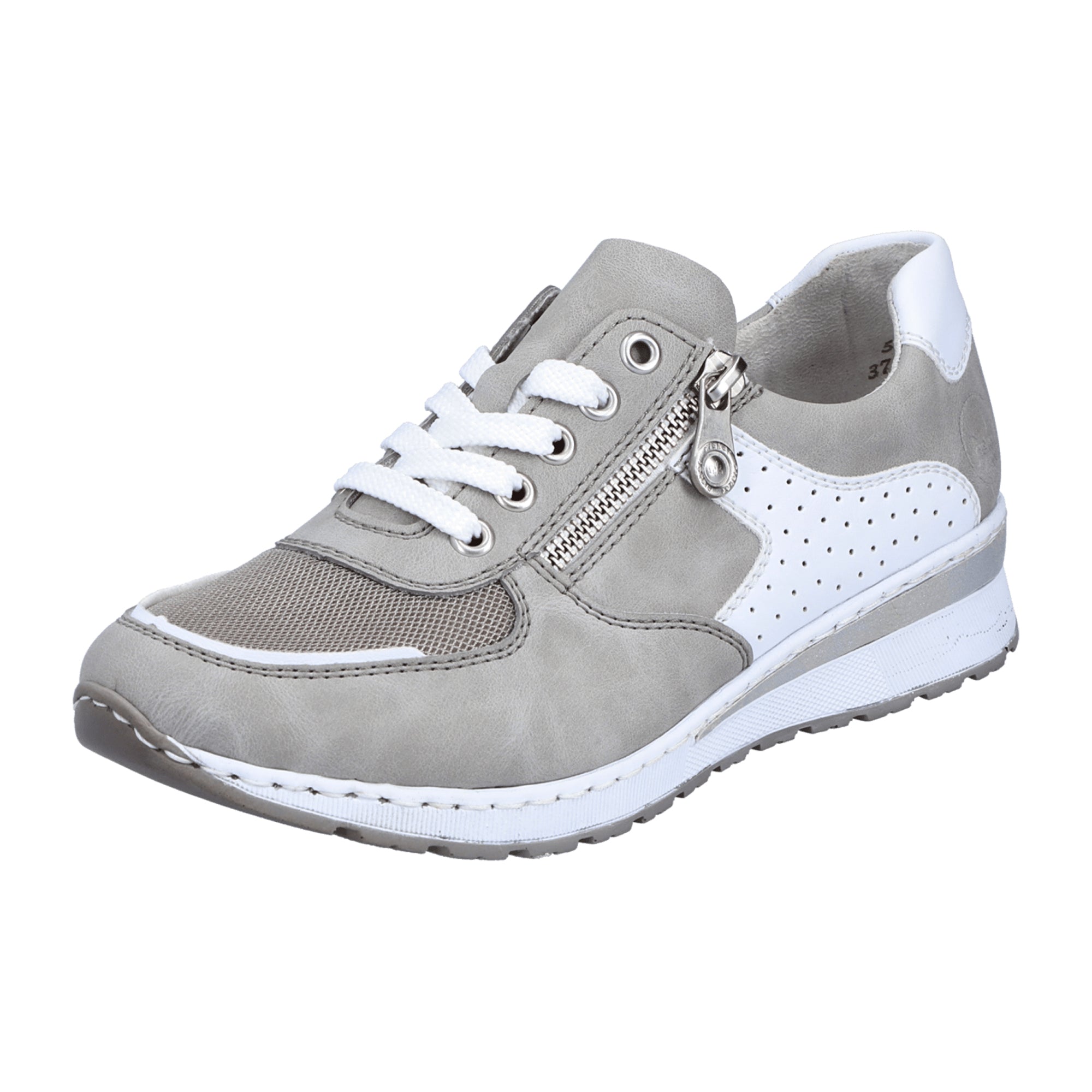Rieker Antistress Women's Gray Shoes with Removable Insole and Zipper Closure