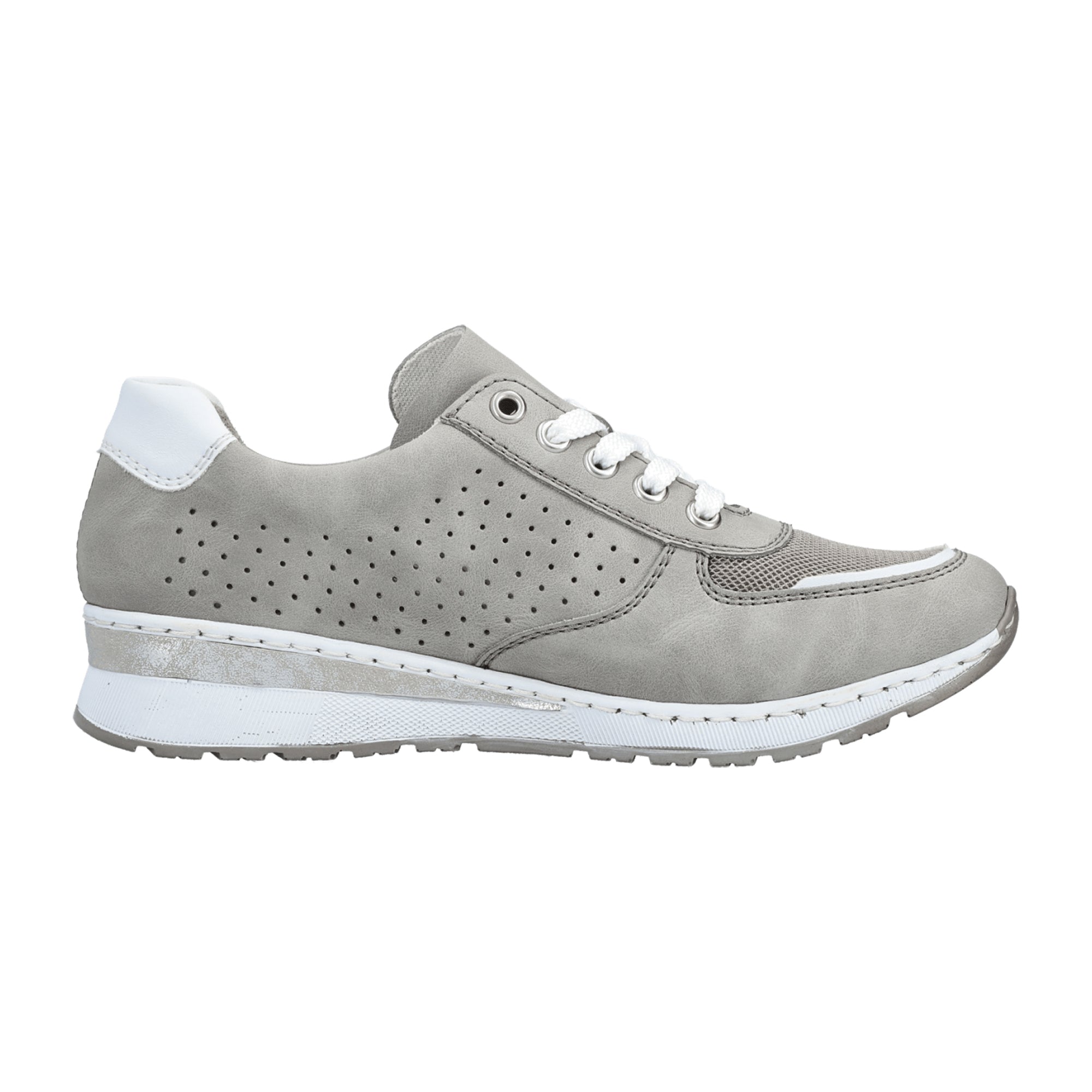 Rieker Antistress Women's Gray Shoes with Removable Insole and Zipper Closure