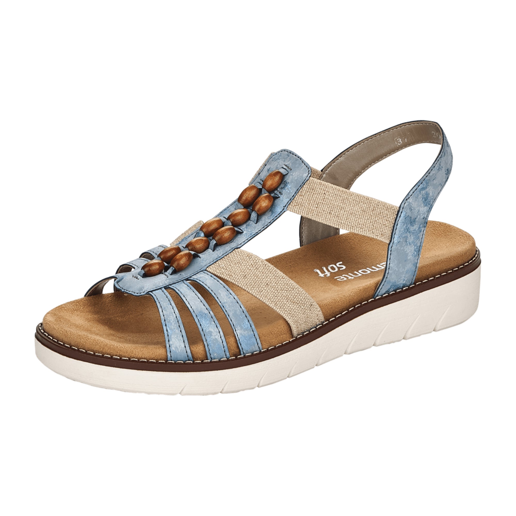 Remonte Women's Blue Sandals D206512 Wedge Heel Open Toe Spring Summer