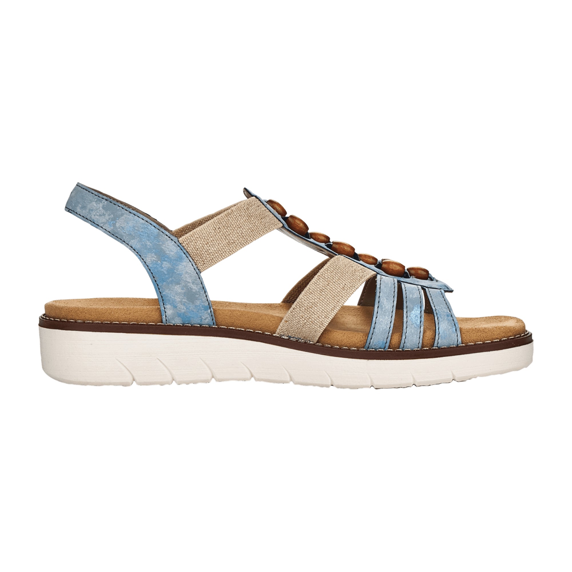 Remonte Women's Blue Sandals D206512 Wedge Heel Open Toe Spring Summer
