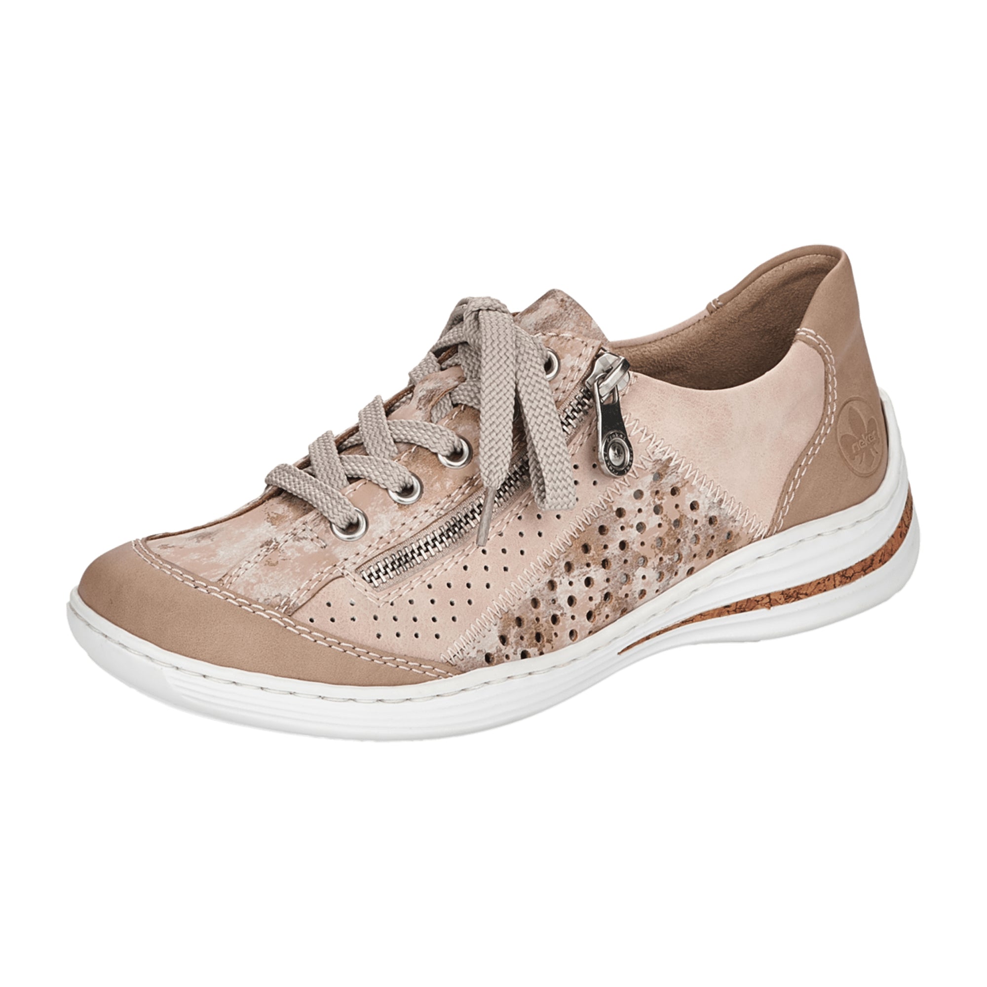 Rieker Women's Casual Pink Lace-Up Shoes Comfortable Lightweight Design