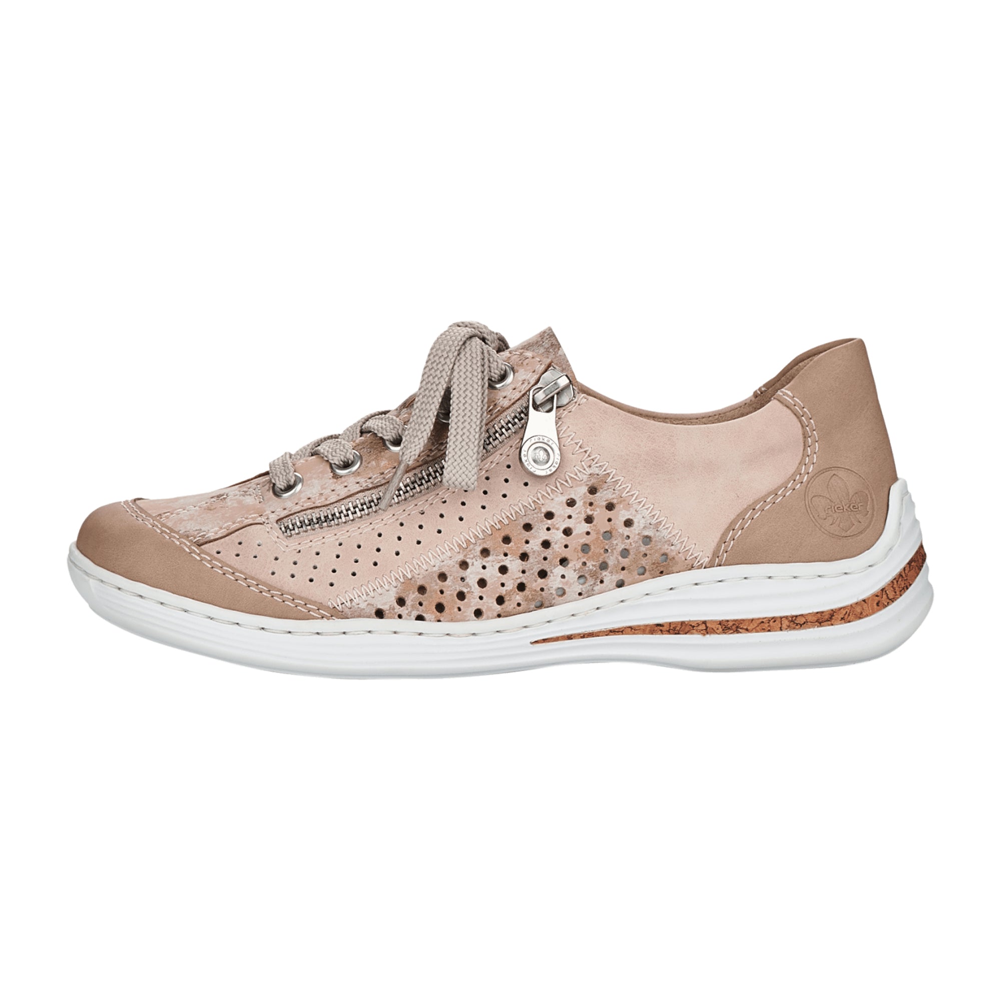 Rieker Women's Casual Pink Lace-Up Shoes Comfortable Lightweight Design