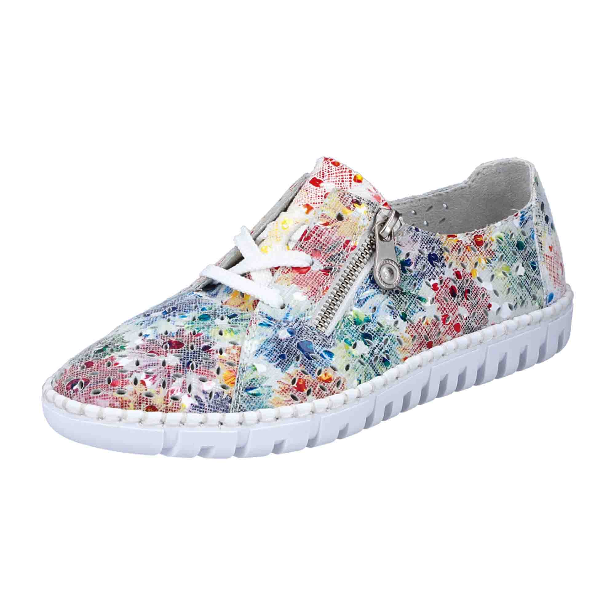 Rieker Comfortable Lace-Up Leather Shoes for Women, Multicolor, Sahara Zimbabwe