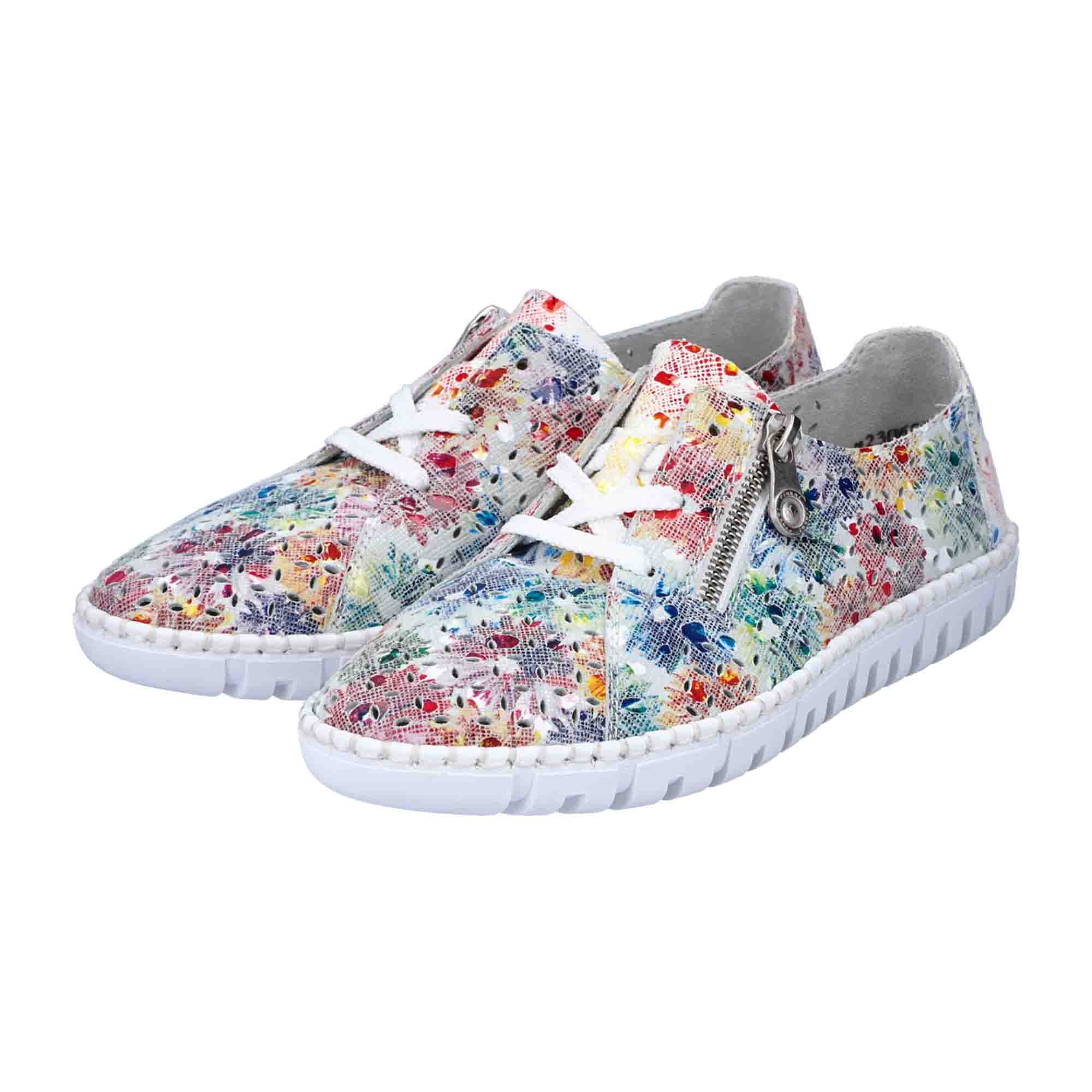 Rieker Comfortable Lace-Up Leather Shoes for Women, Multicolor, Sahara Zimbabwe