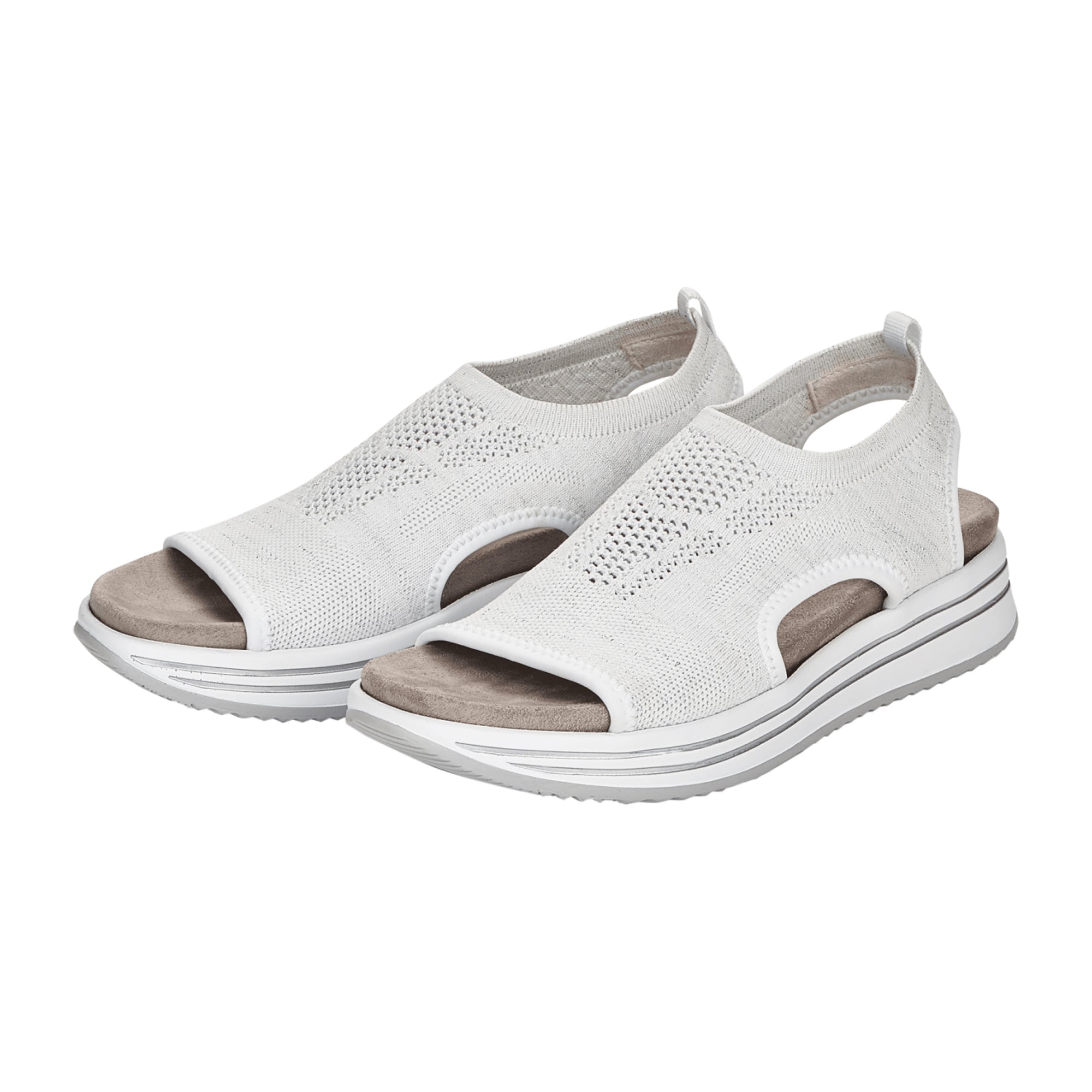 Remonte Women's Sporty Sandals White Lightweight Comfortable Everyday Shoes