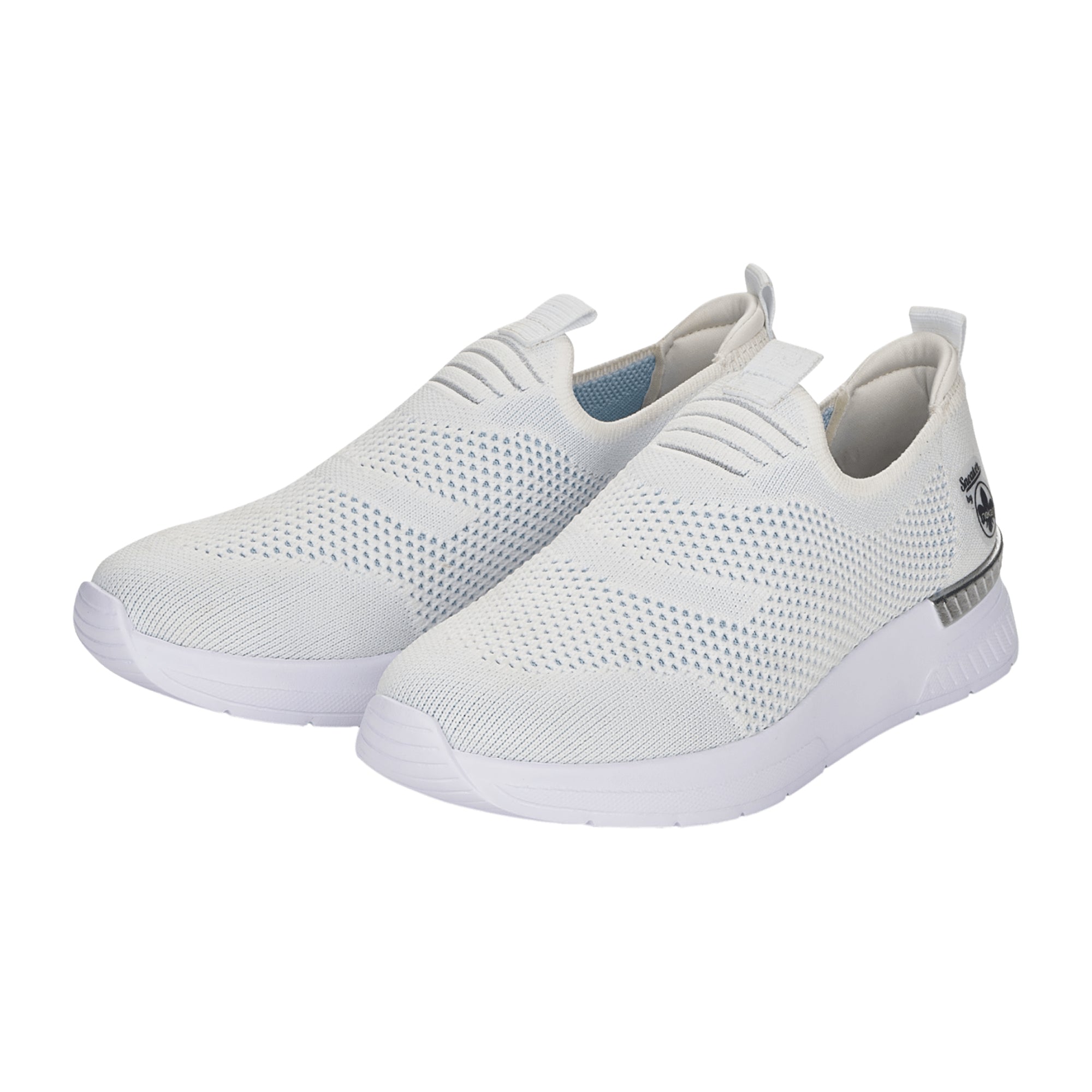 Rieker Women's Sporty Slip-On Shoes White Casual Comfortable Footwear