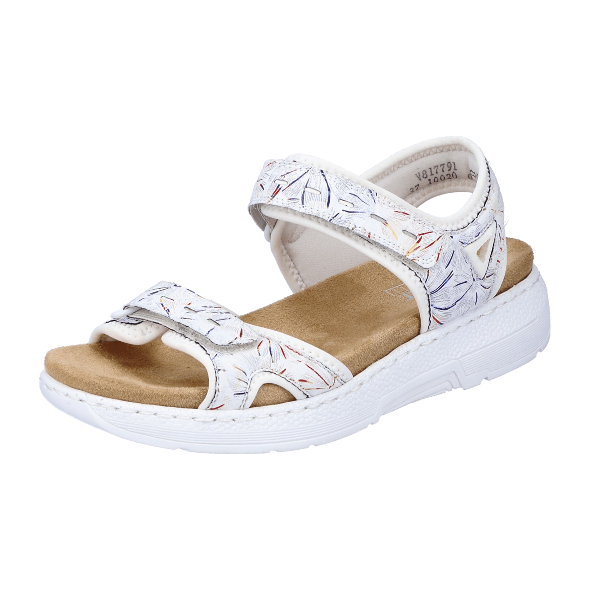 Rieker V8177 Women White Sandals Comfortable Summer Footwear