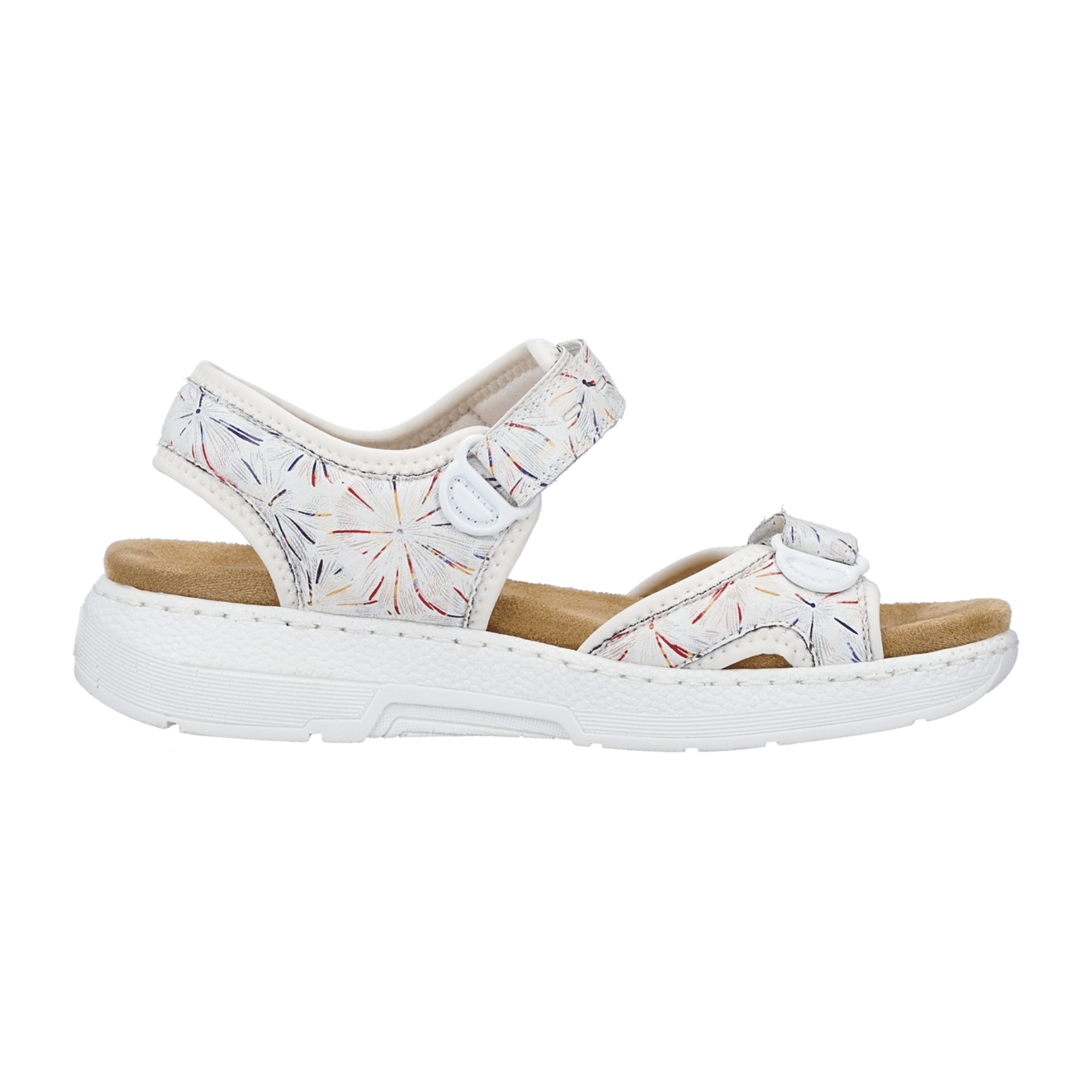 Rieker V8177 Women White Sandals Comfortable Summer Footwear