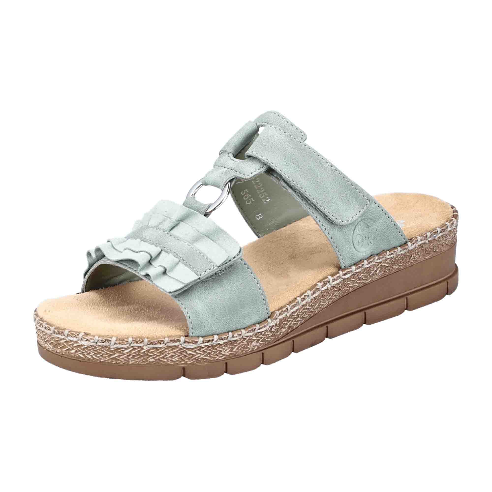 Rieker Women's Green Sandals with Velcro Closure and Cushioned Sole