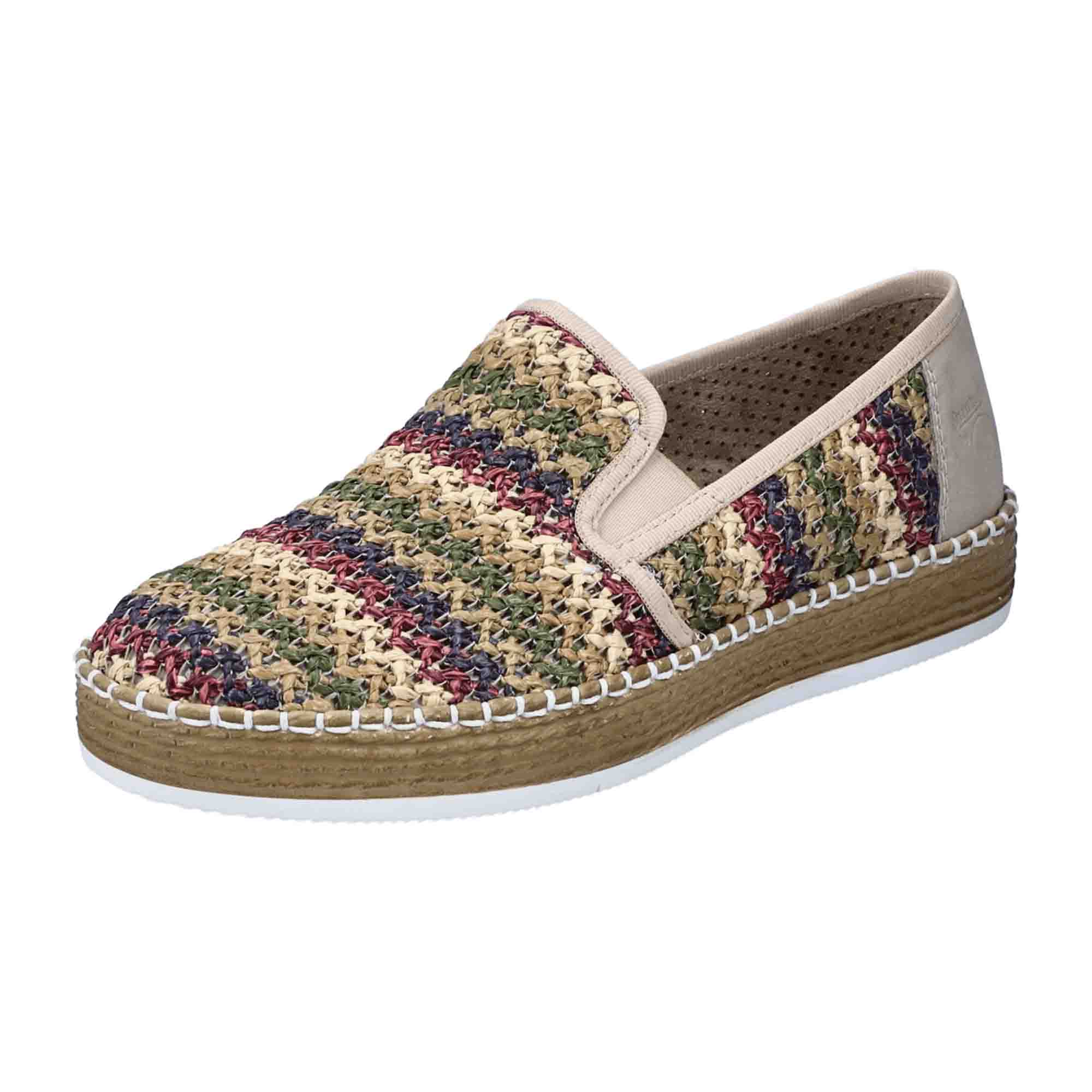 Rieker Women's Colorful Slip-On Shoes with Comfort Elastic and Soft Insole