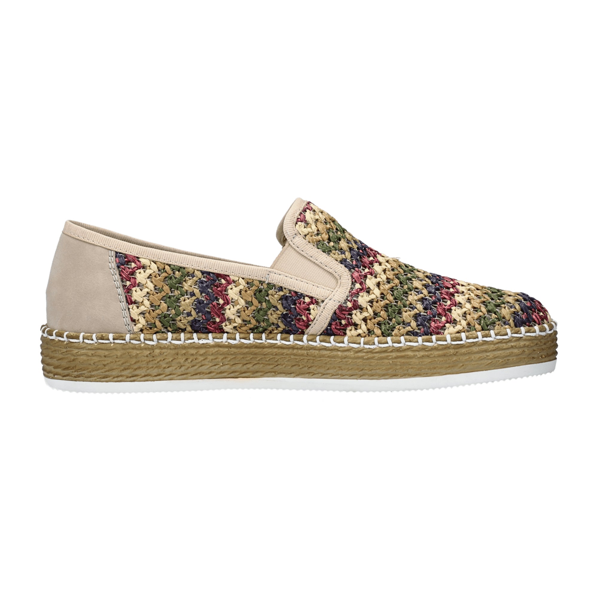 Rieker Women's Colorful Slip-On Shoes with Comfort Elastic and Soft Insole
