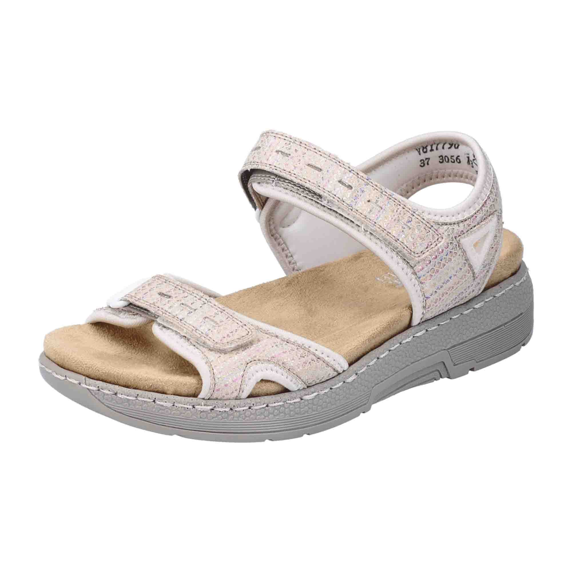 Rieker V8177 Beige Women's Sandals for Spring and Summer