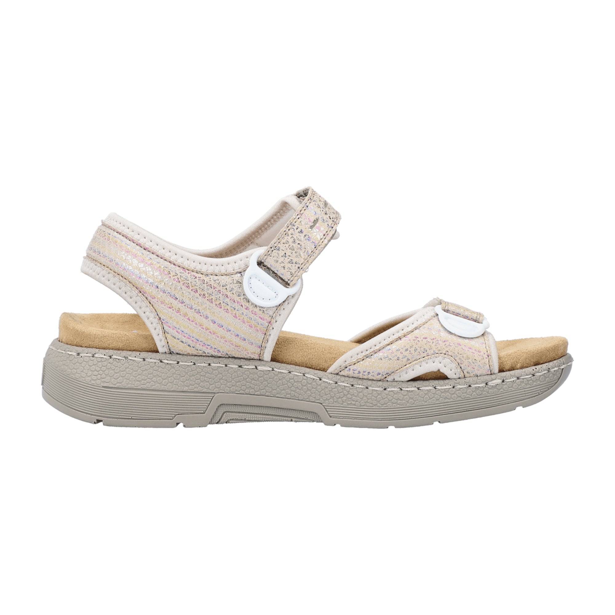 Rieker V8177 Beige Women's Sandals for Spring and Summer