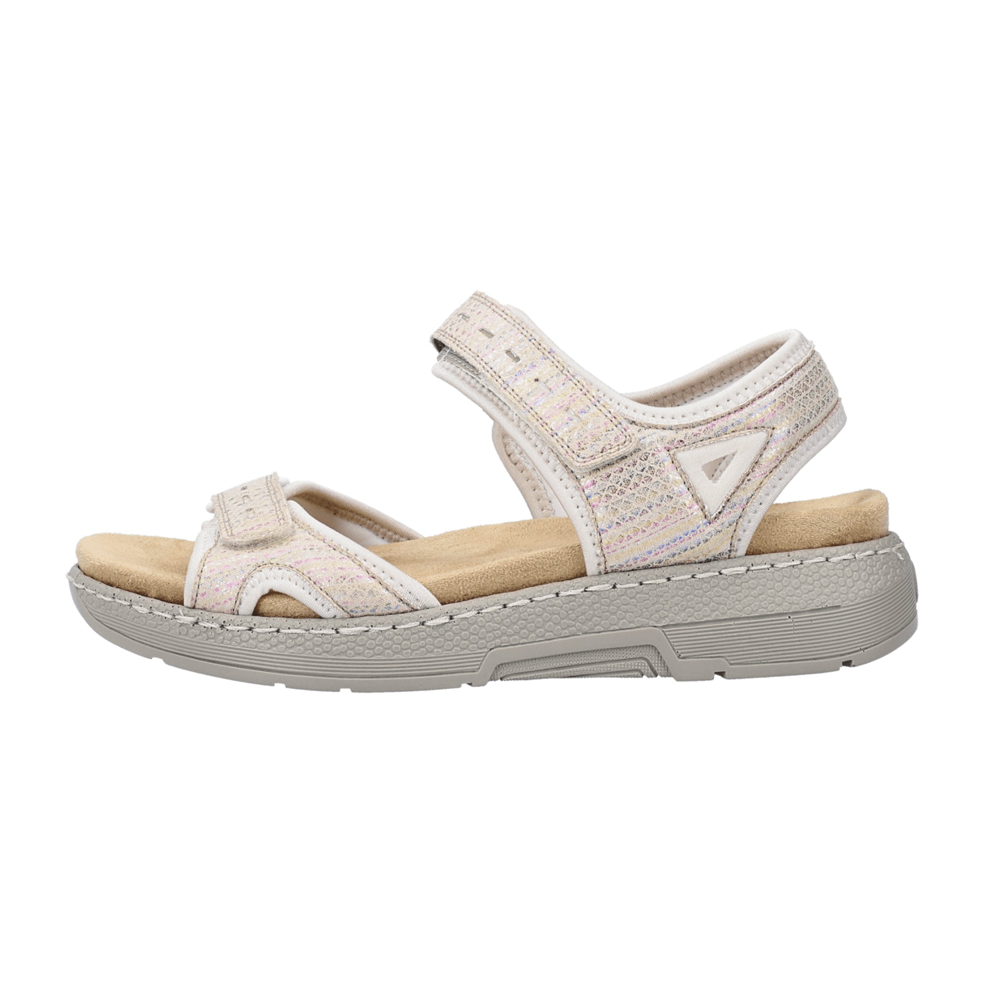 Rieker V8177 Beige Women's Sandals for Spring and Summer