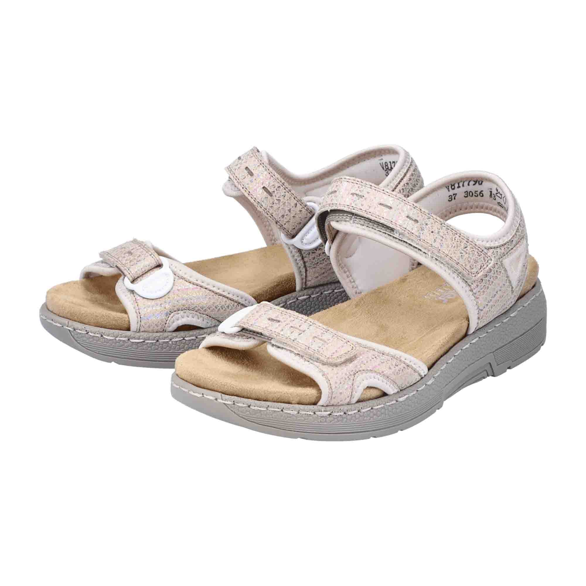 Rieker V8177 Beige Women's Sandals for Spring and Summer