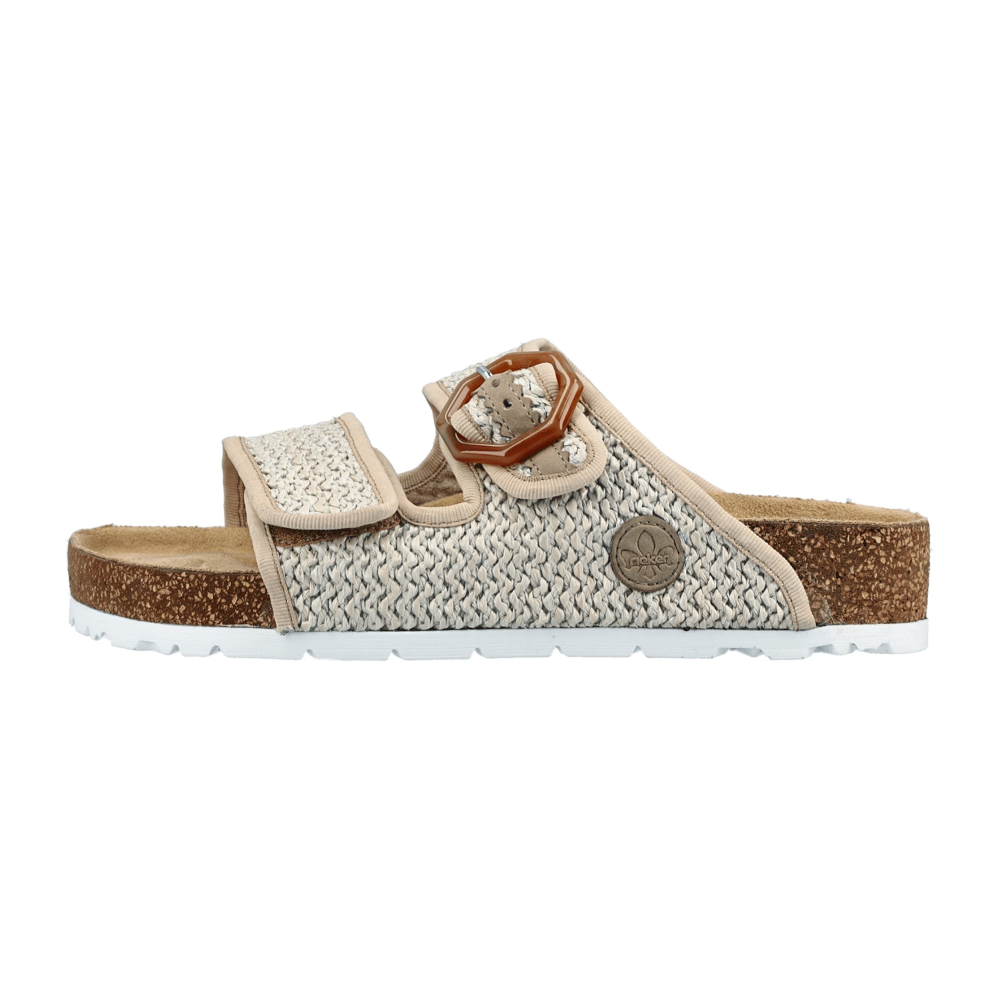 Rieker 6939060 Beige Women's Sandals with Velcro Strap and Open Toe - Bartel-Shop