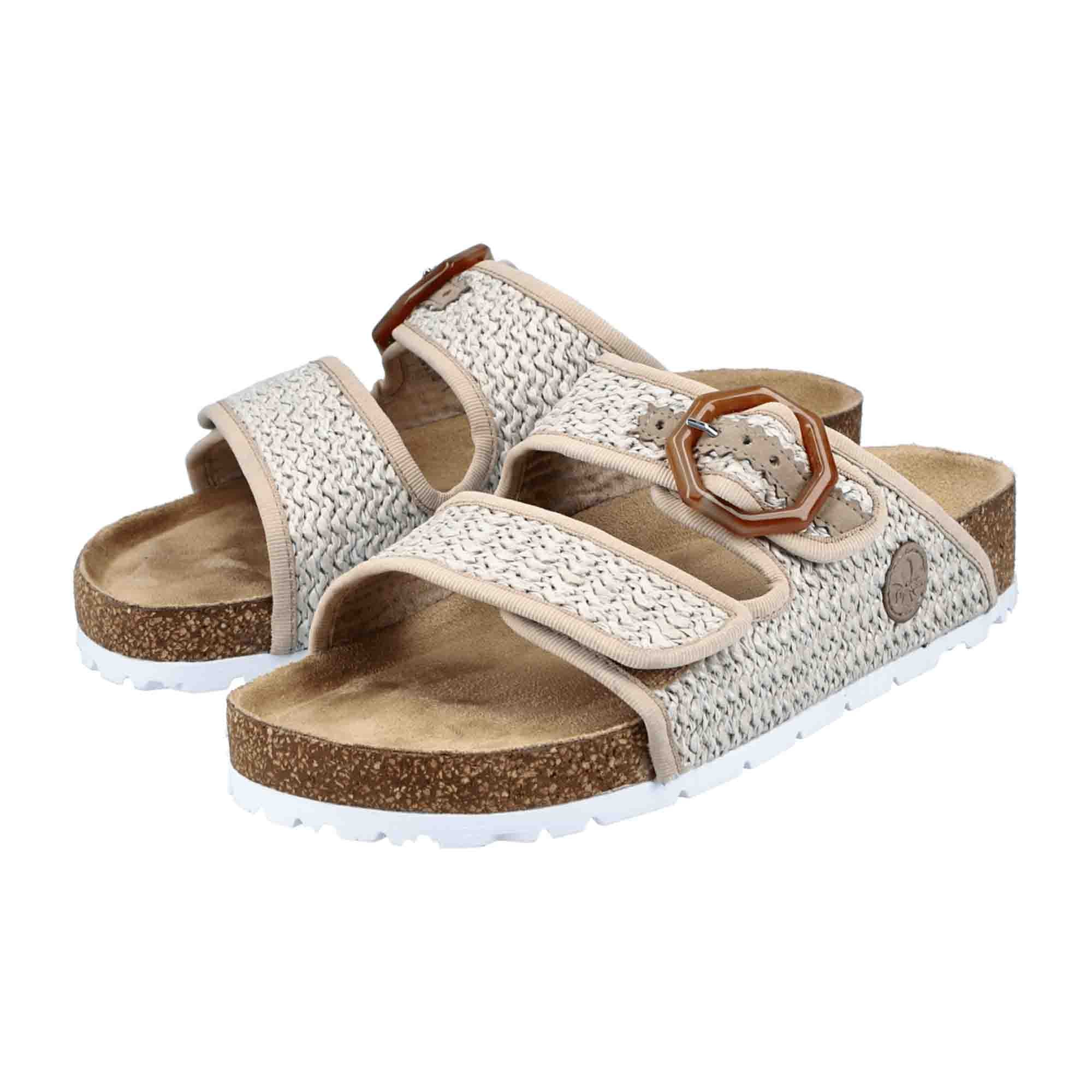 Rieker 6939060 Beige Women's Sandals with Velcro Strap and Open Toe - Bartel-Shop