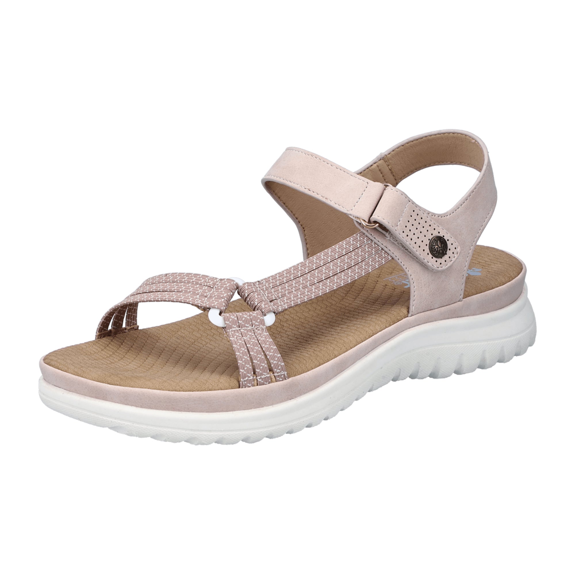 Rieker FSK Women's Sandals Pink Comfortable Open Toe Normal Width Velcro Closure