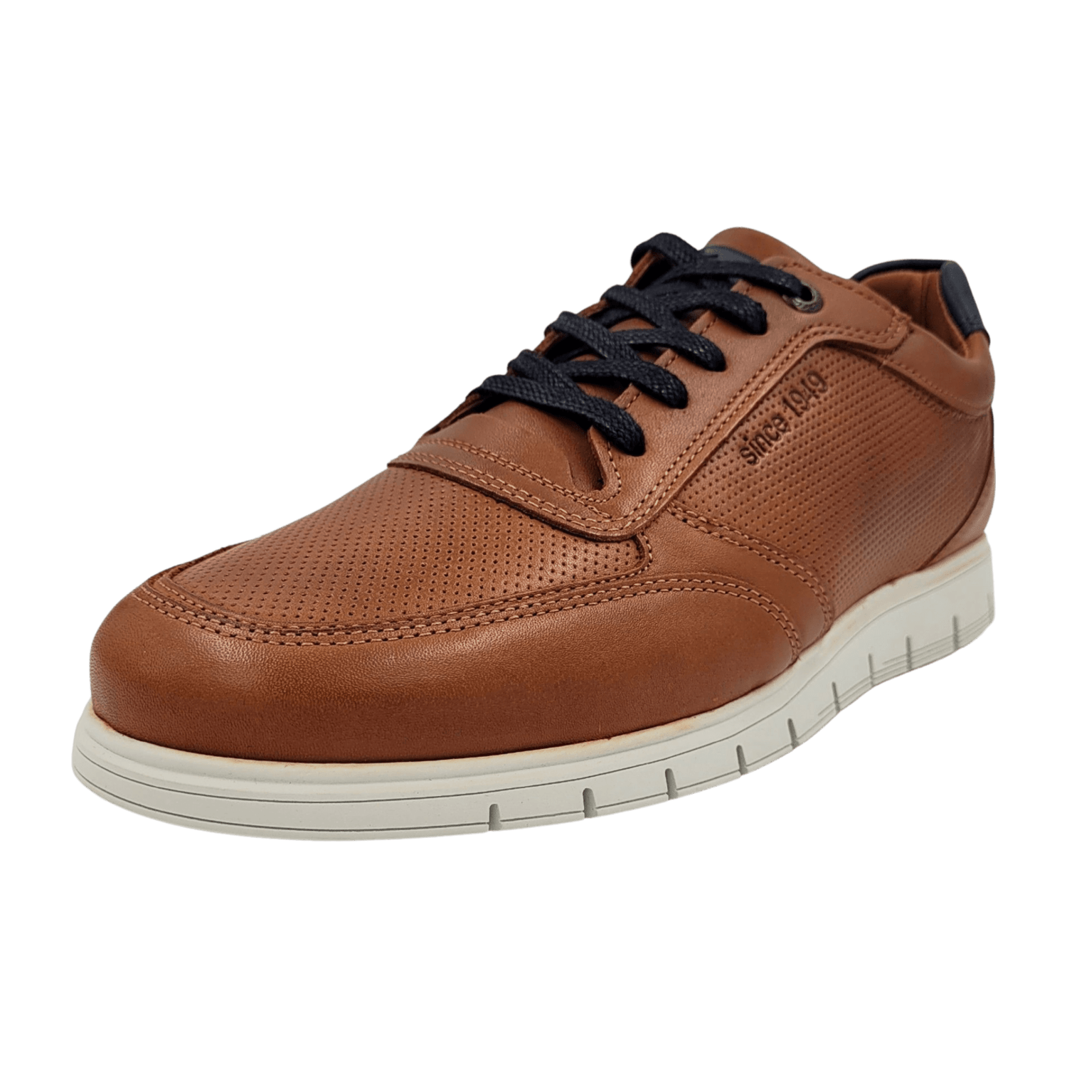 ARA Men's Brown Smooth Leather High-Top Lace-Up Shoes with Round Toe, Rubber Sole, and Cold-Weather Lining
