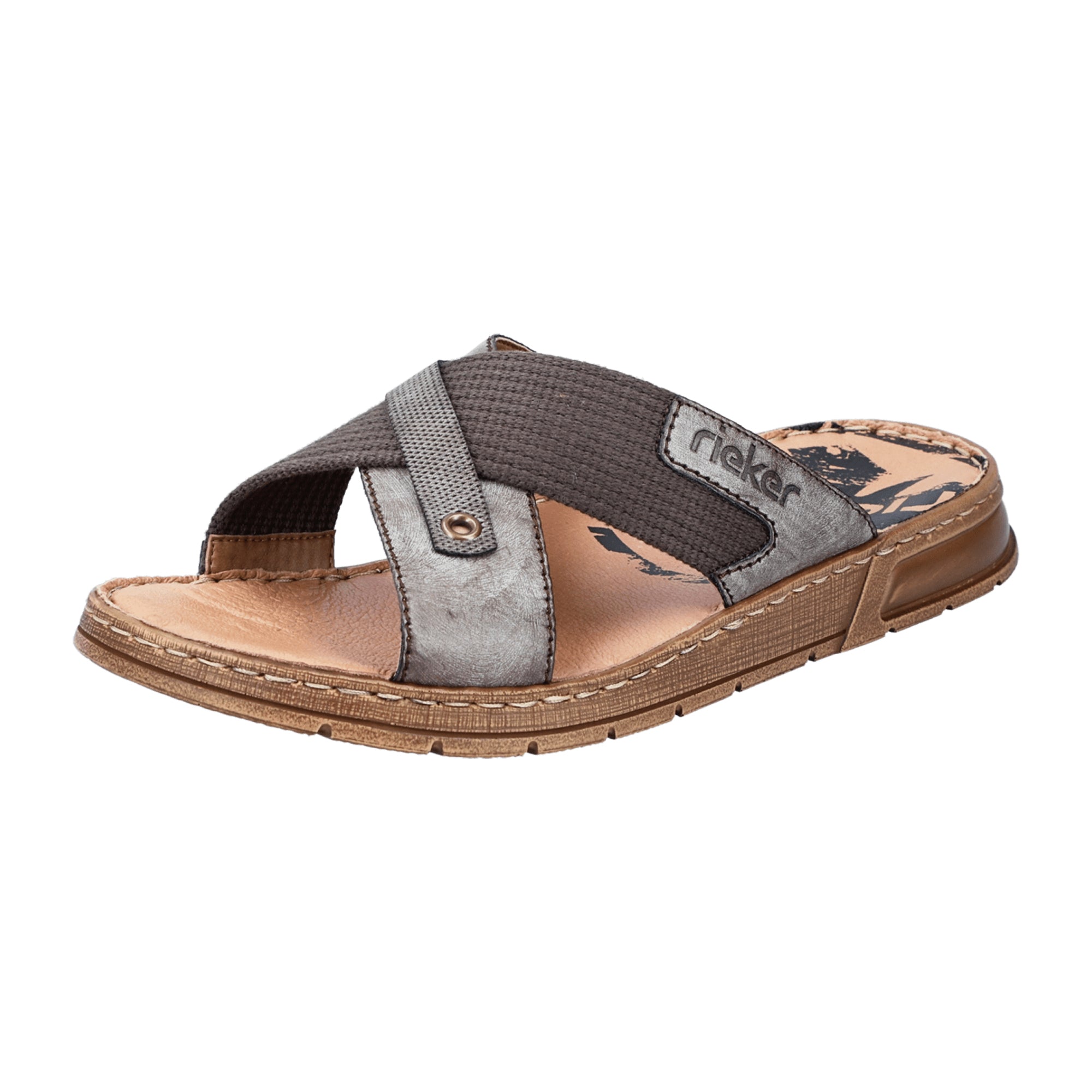 Rieker FSK Men's Brown Sandals Slip-On Comfort Shock Absorb Lightweight Sole