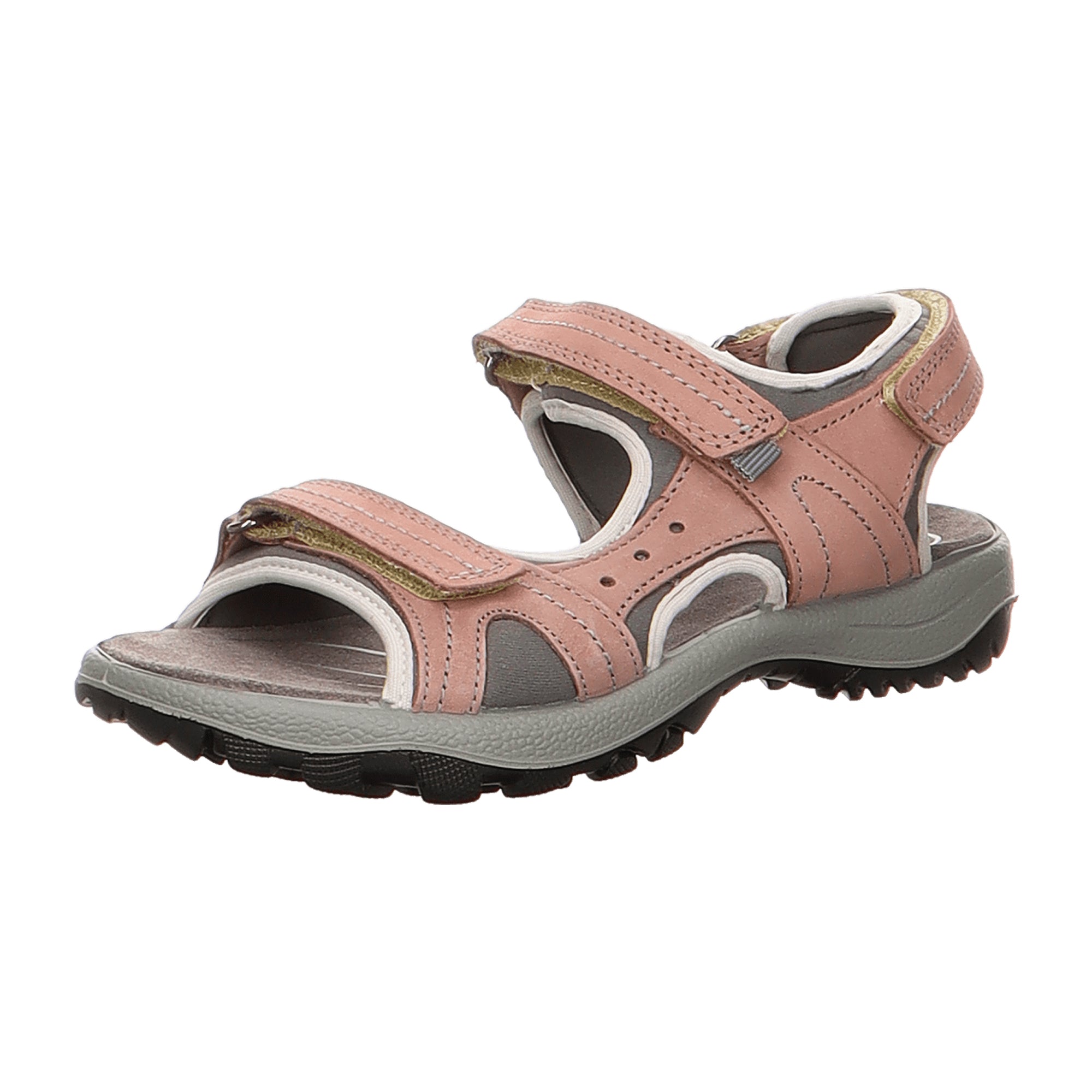 Rohde Comfortable Women's Sandals Pink Leather Block Heel Open Toe Summer Shoes
