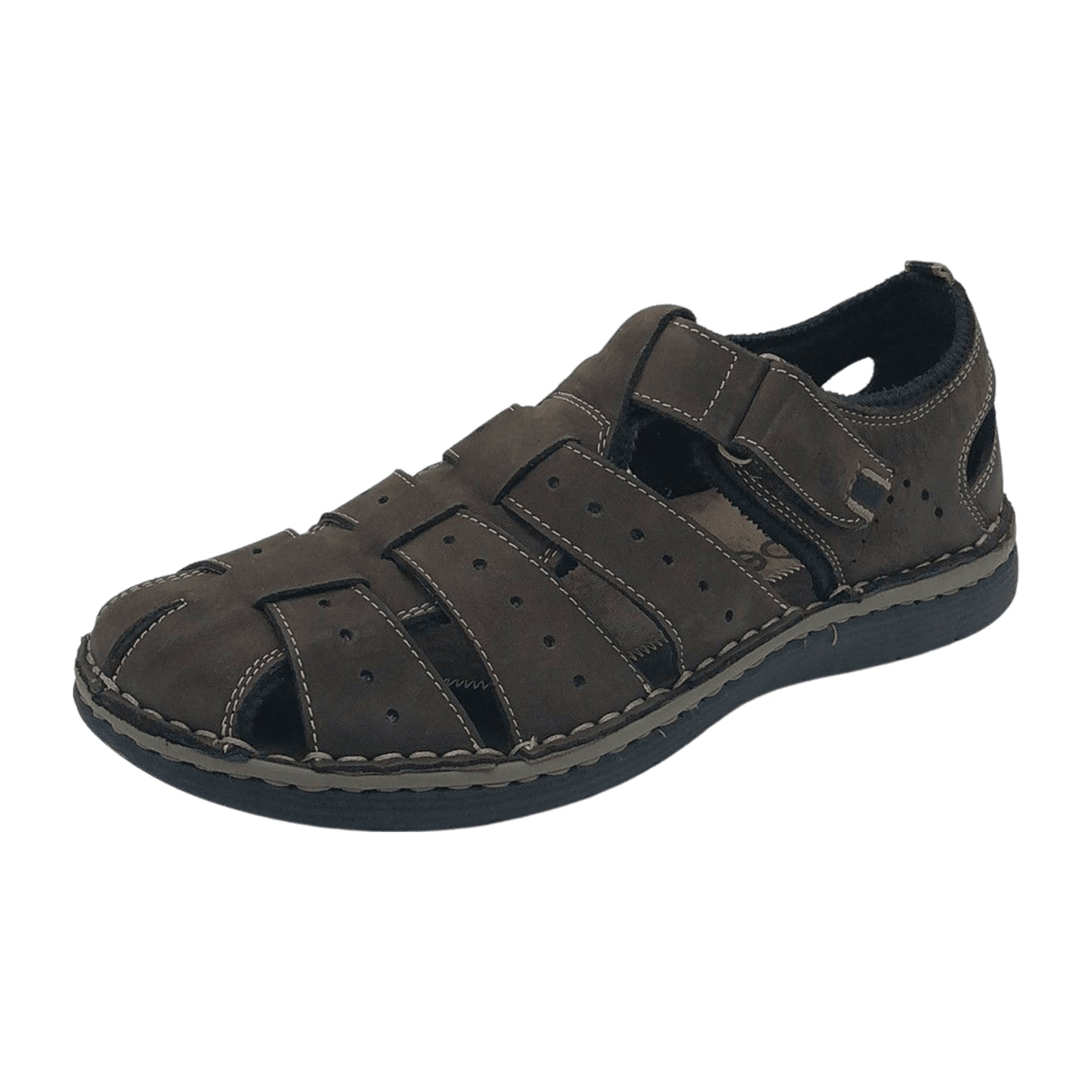 Rohde Mocca Brown Men's Nubuck Leather Shoes with Velcro Closure