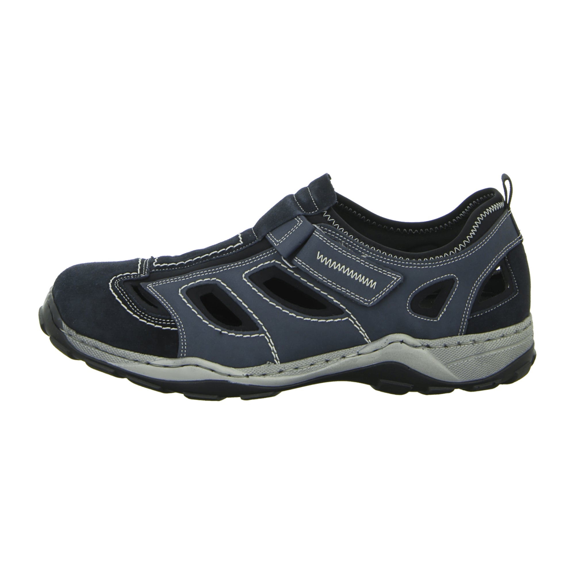 Rieker Blue Closed Heel Sandal with Velcro Comfortable Shock-Absorbing Sole