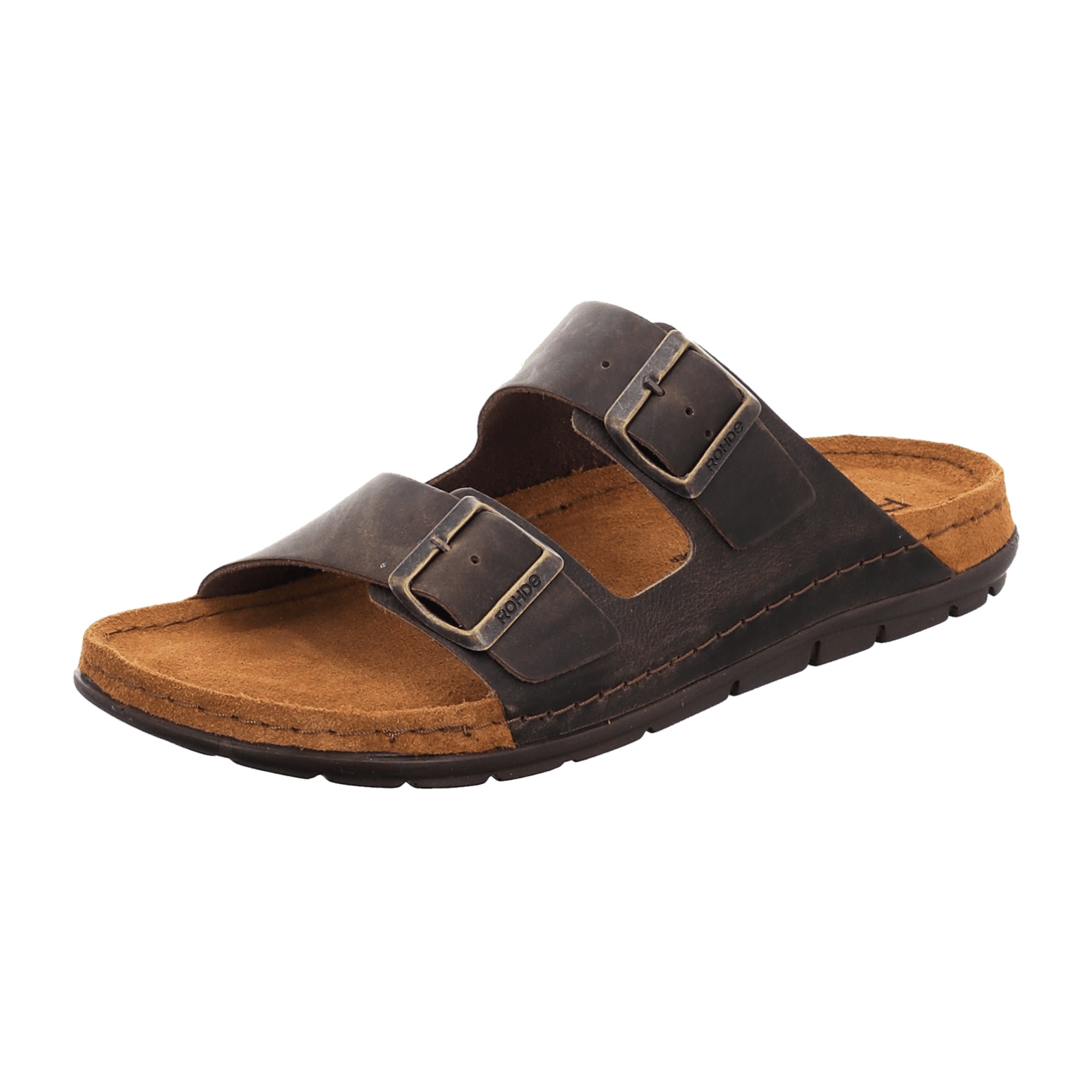 Rohde Rodigo Mens Brown Leather Sandals Adjustable Strap Open Toe Casual Shoes