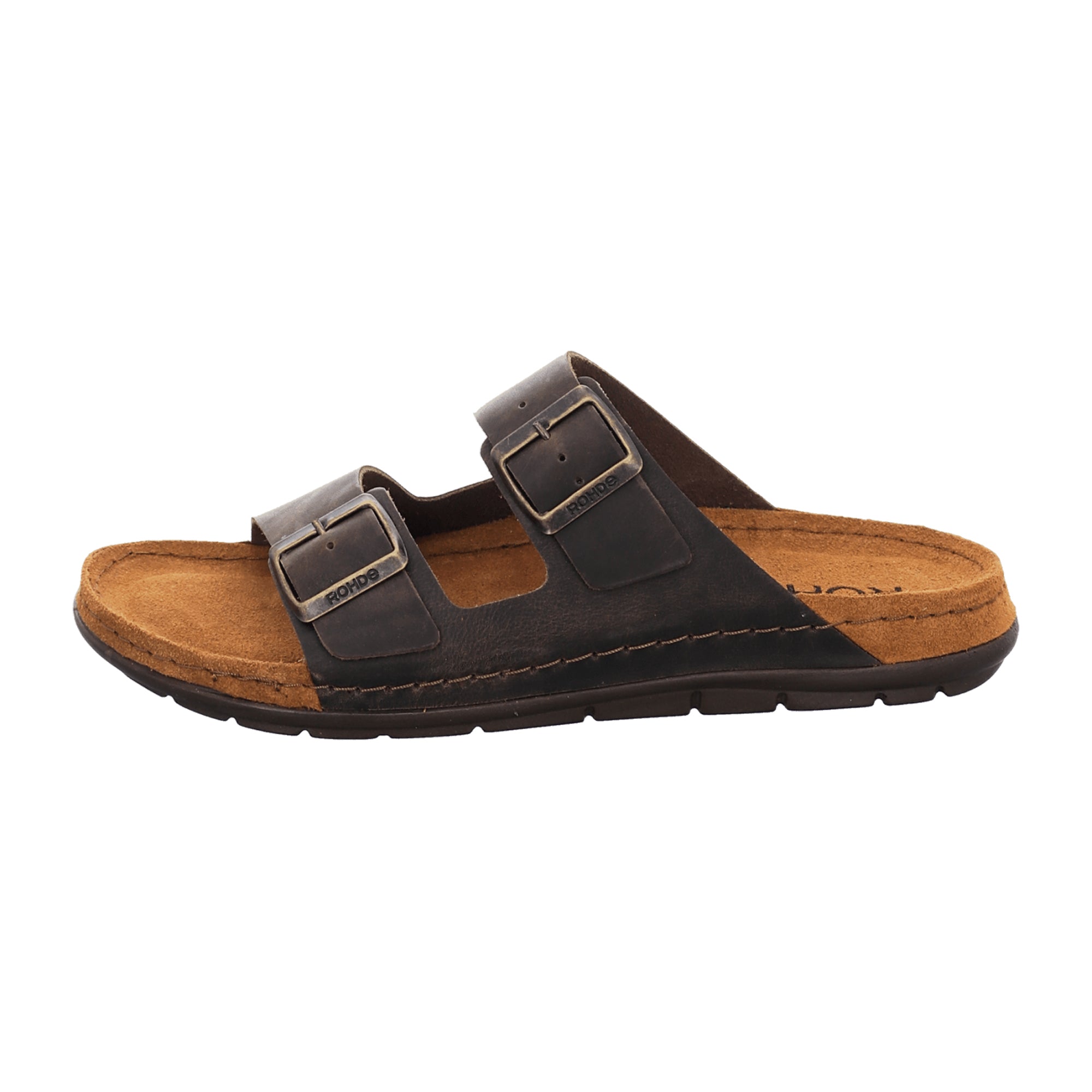 Rohde Rodigo Mens Brown Leather Sandals Adjustable Strap Open Toe Casual Shoes