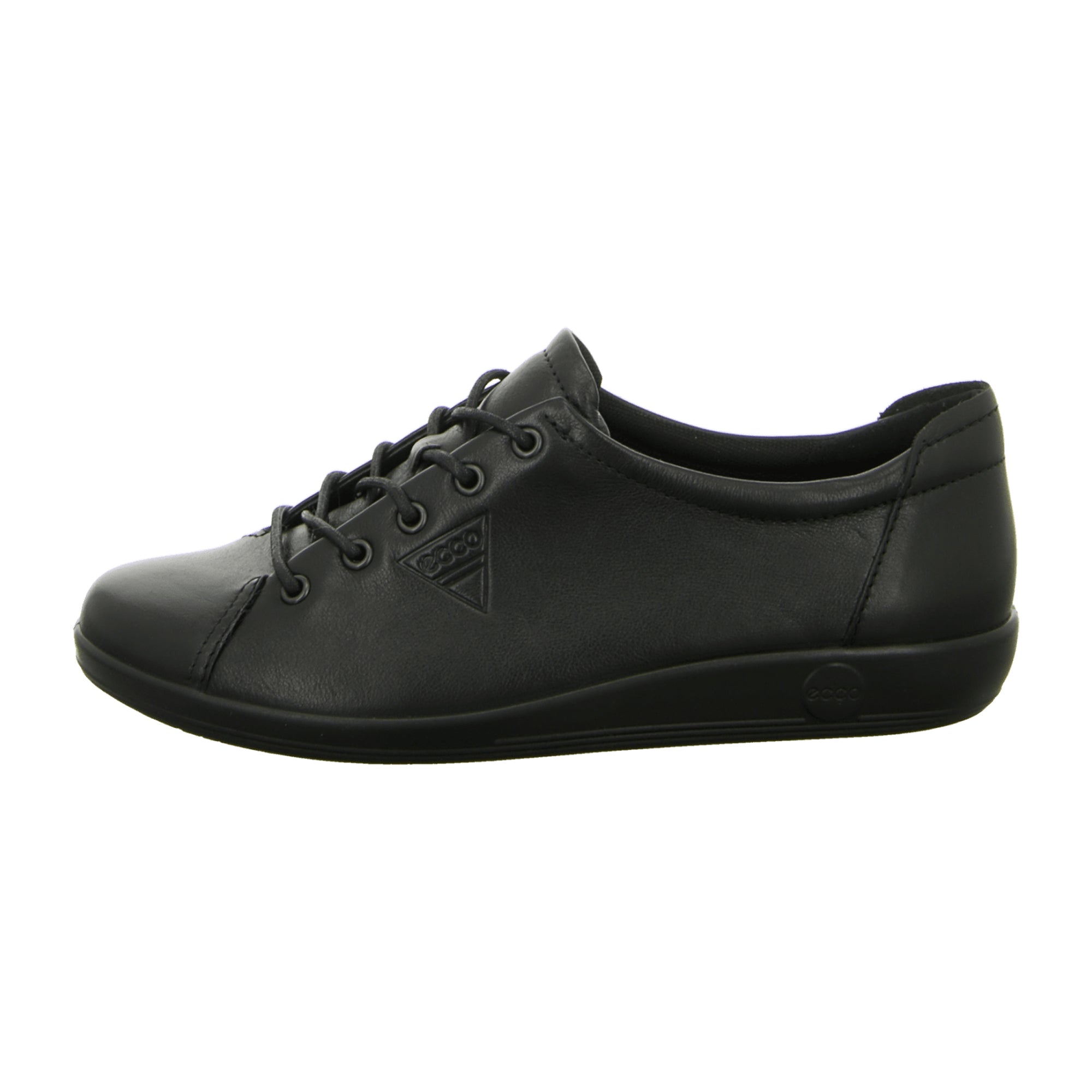 ECCO SOFT 2.0 Women's Comfortable Black Leather Lace-Up Oxfords